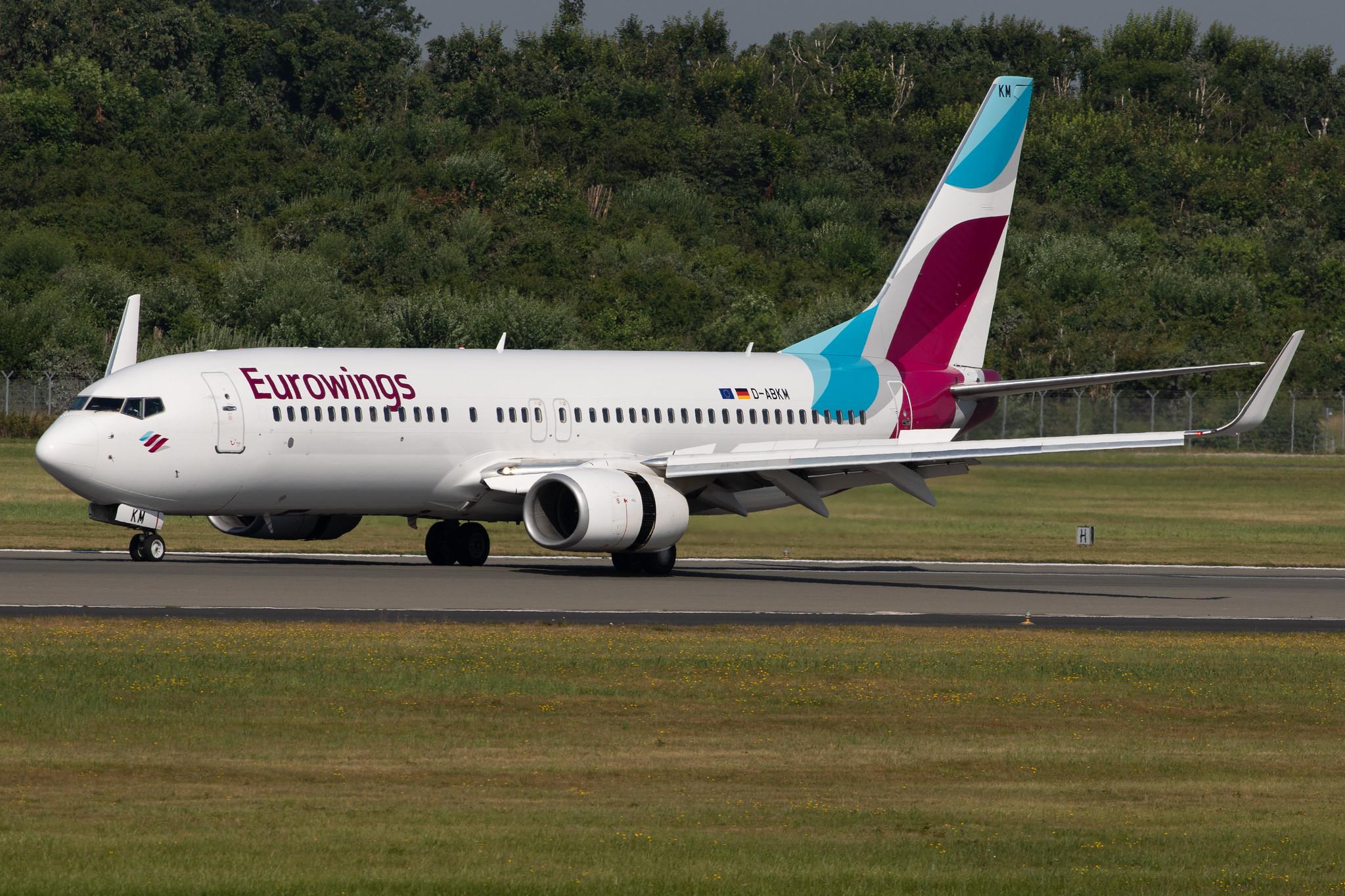 Hamburg Airport: Eurowings (EW / EWG) | Operator: TUI fly |  Boeing 737-86J B738 | D-ABKM | MSN 37755