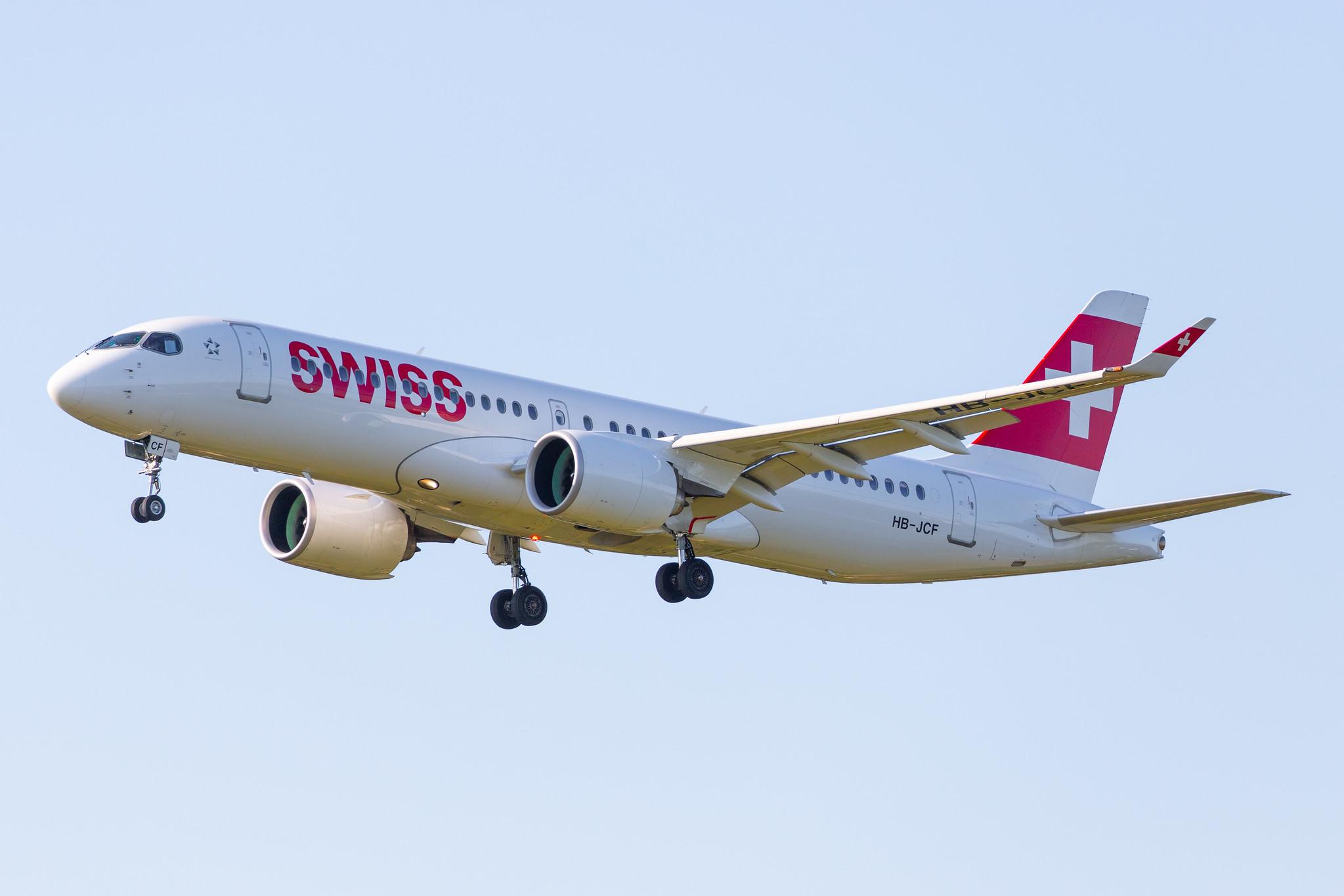 Hamburg Airport: Swiss (LX / SWR) |  Airbus A220-300 BCS3 | HB-JCF | MSN 55015