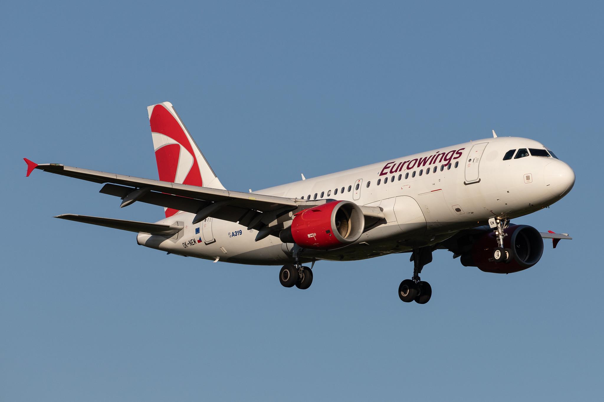 Hamburg Airport: Eurowings (EW / EWG) | Operator: Czech Airlines |  Airbus A319-112 A319 | OK-NEM | MSN 3406