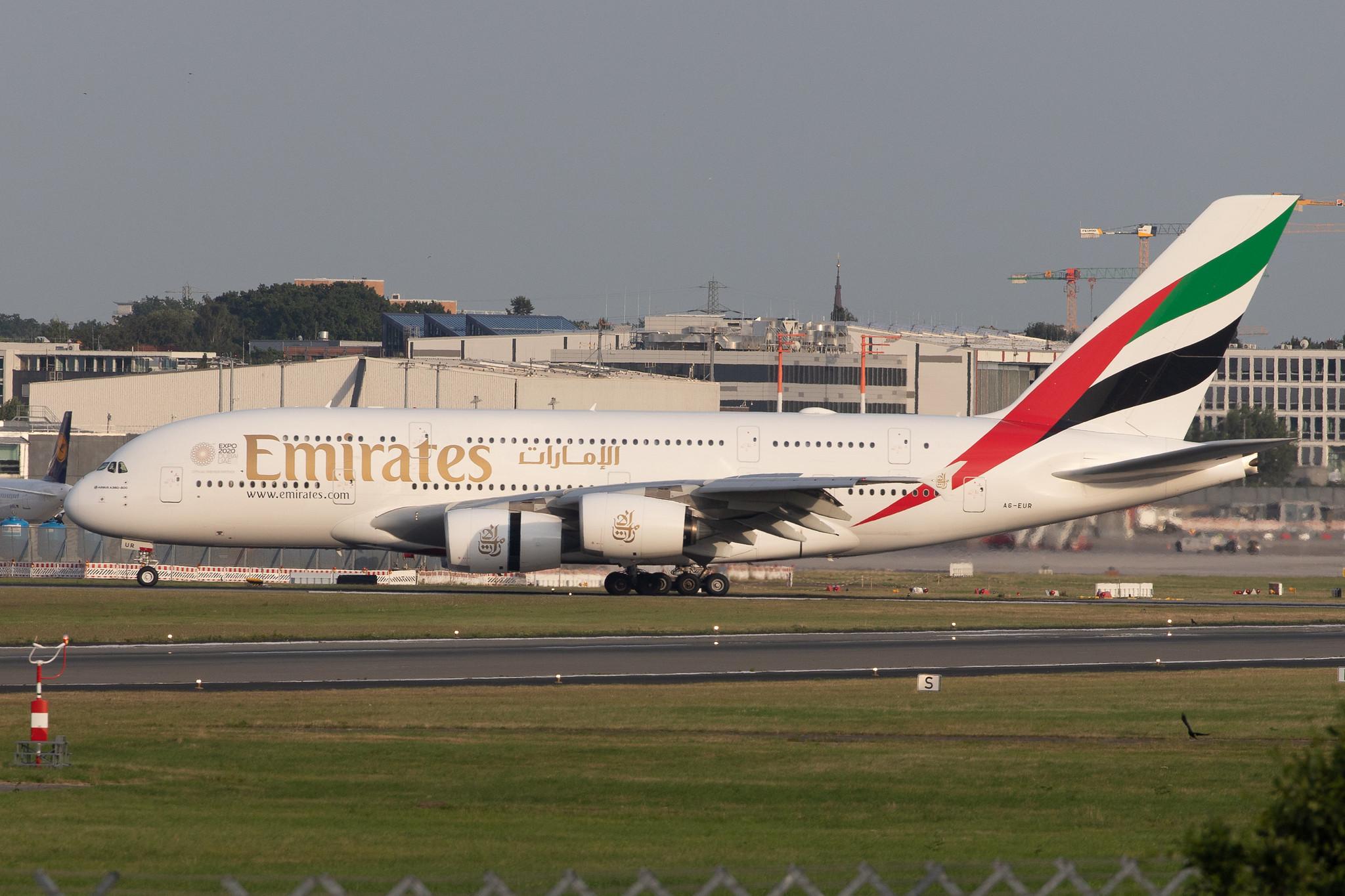 Hamburg Airport: Emirates (EK / UAE) | Airbus A380-842 A388 | A6-EUR | MSN 232