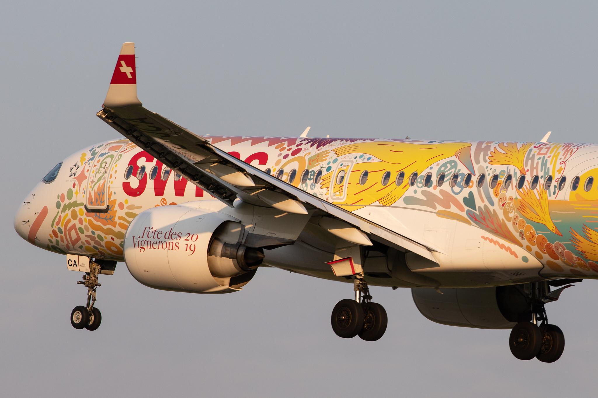Hamburg Airport: Swiss (LX / SWR) |  Livery: Fete des Vignerons 2019 Livery |  Airbus A220-300 BCS3 | HB-JCA | MSN 55010