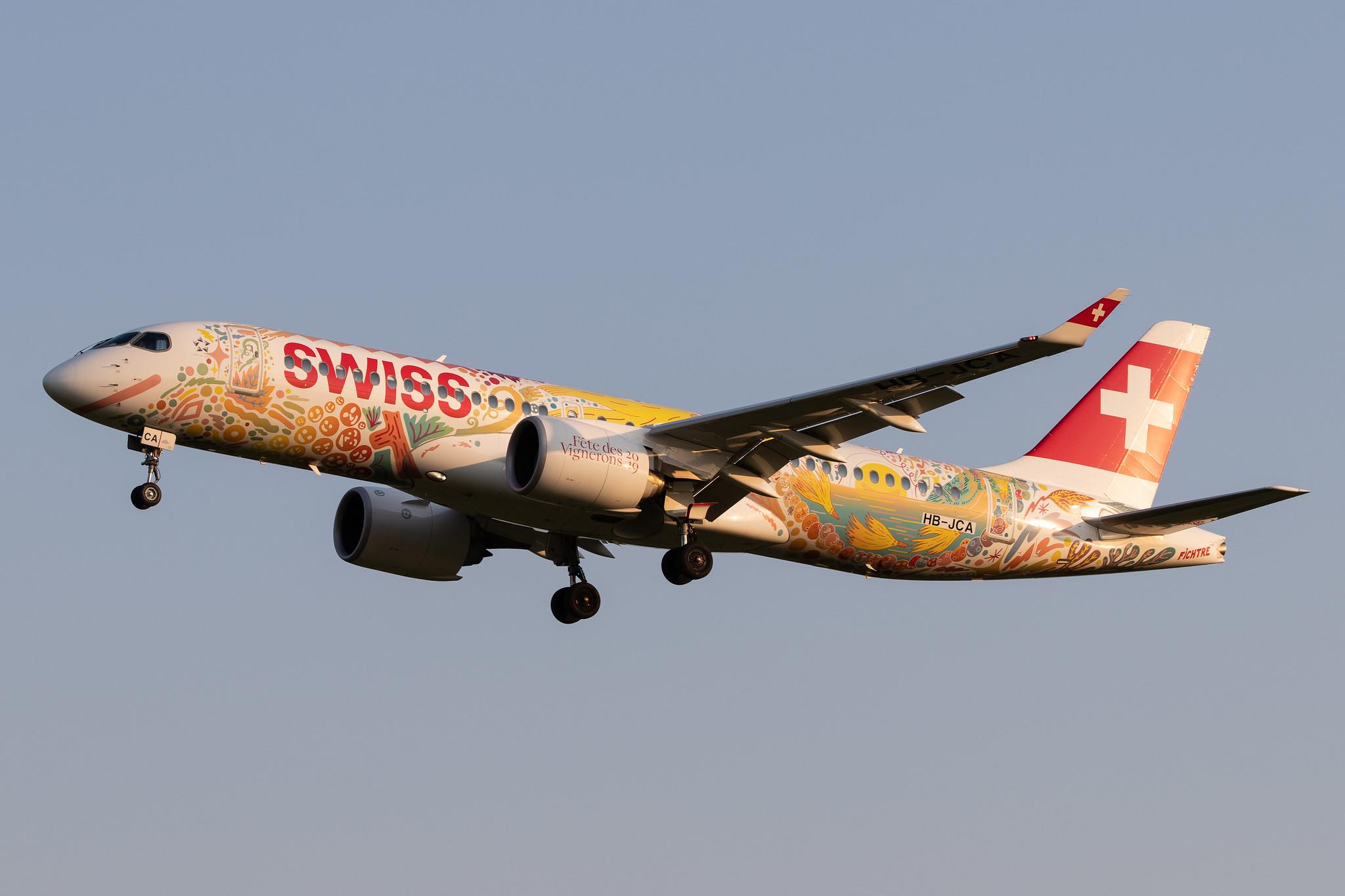 Hamburg Airport: Swiss (LX / SWR) |  Livery: Fete des Vignerons 2019 Livery |  Airbus A220-300 BCS3 | HB-JCA | MSN 55010