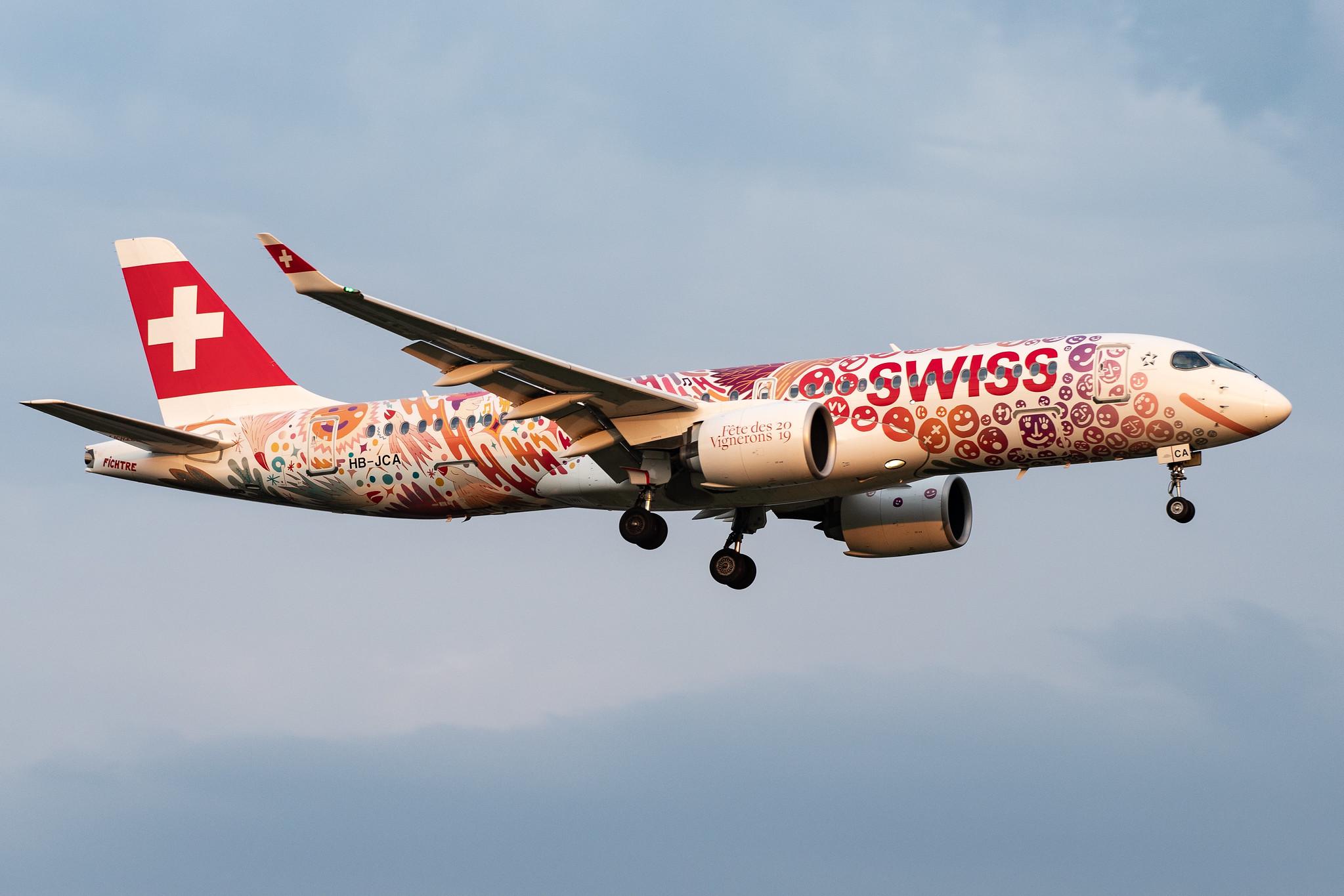 Hamburg Airport: Swiss (LX / SWR) |  Livery: Fete des Vignerons 2019 Livery |  Airbus A220-300 BCS3 | HB-JCA | MSN 55010