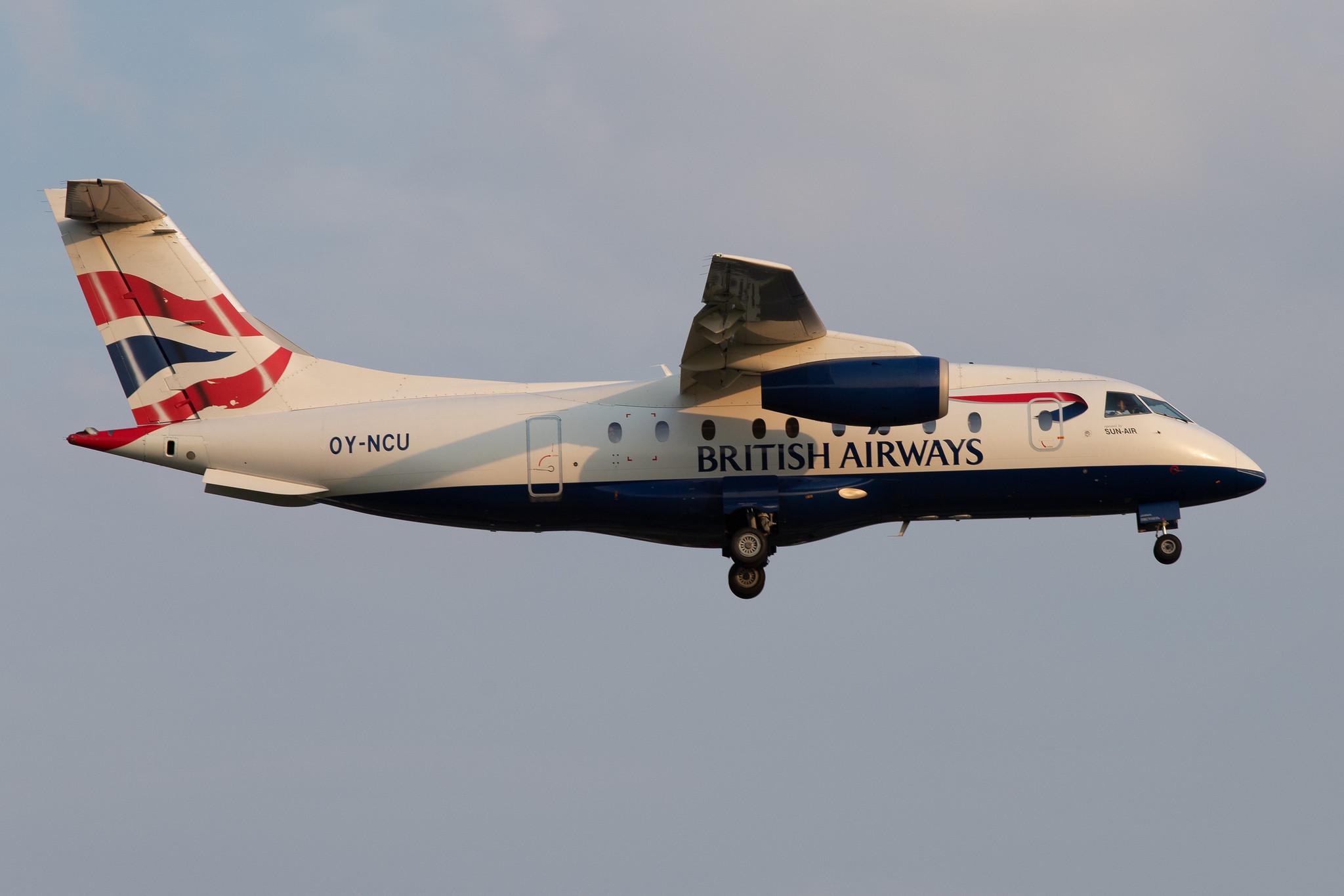 Hamburg Airport: British Airways (BA / BAW) | Operator: Sun-Air |  Dornier Do-328JET-300 J328 | OY-NCU | MSN 3122