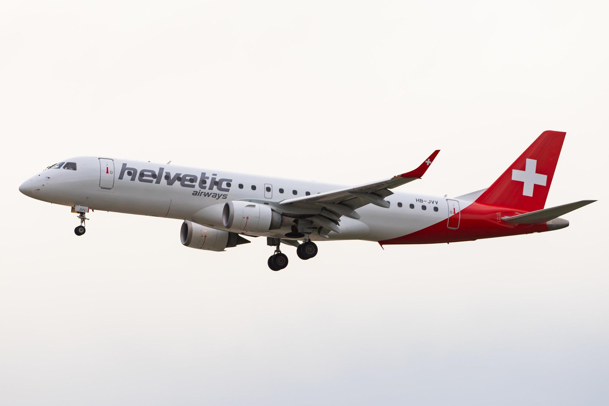 Frankfurt Airport: Helvetic Airways (2L / OAW) |  Embraer ERJ-190LR E190 | HB-JVV | MSN 19000071