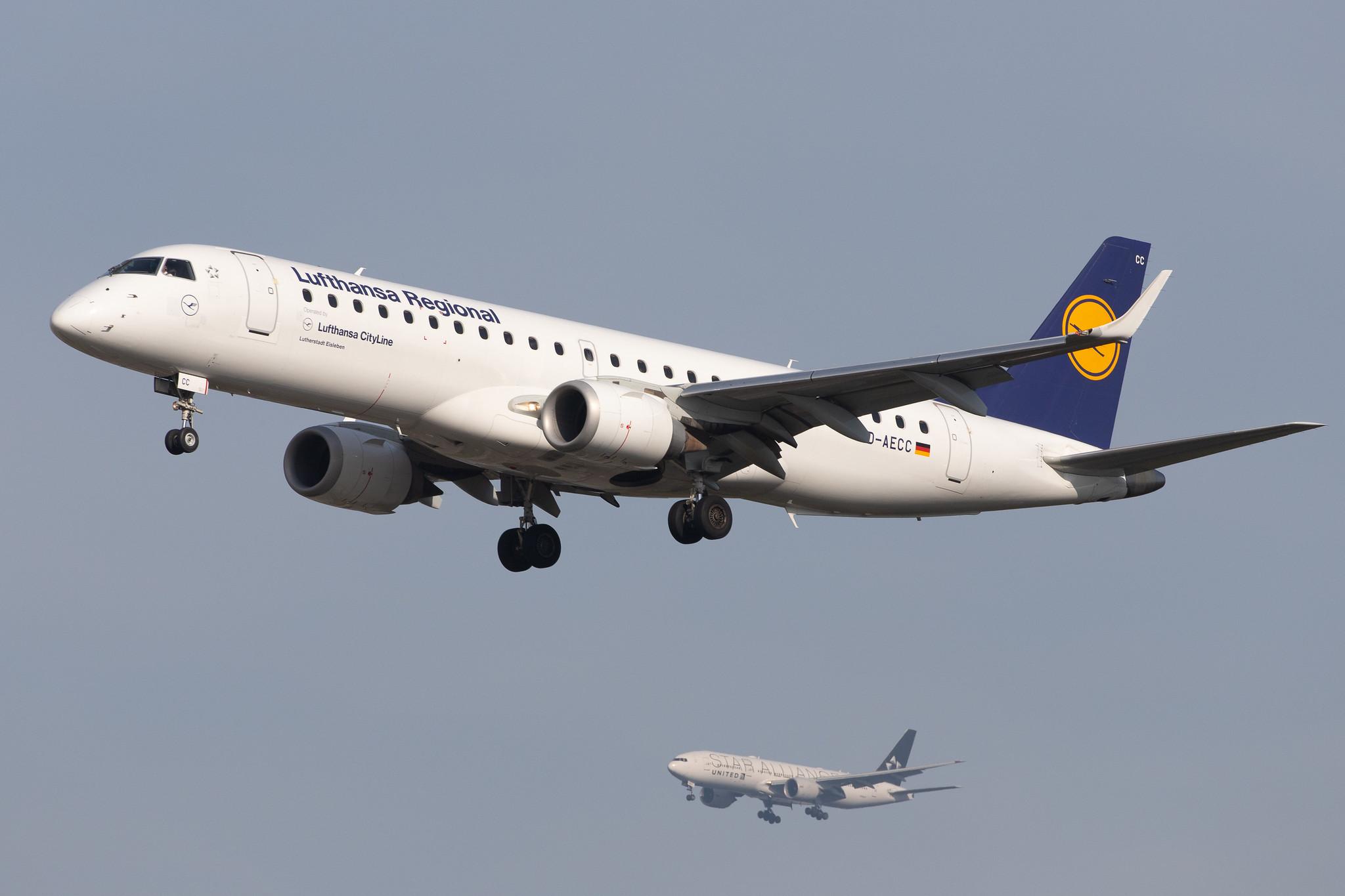 Frankfurt Airport: Lufthansa (LH / DLH) | Operator: Lufthansa CityLine |  Embraer ERJ-190LR E190 | D-AECC | MSN 19000333