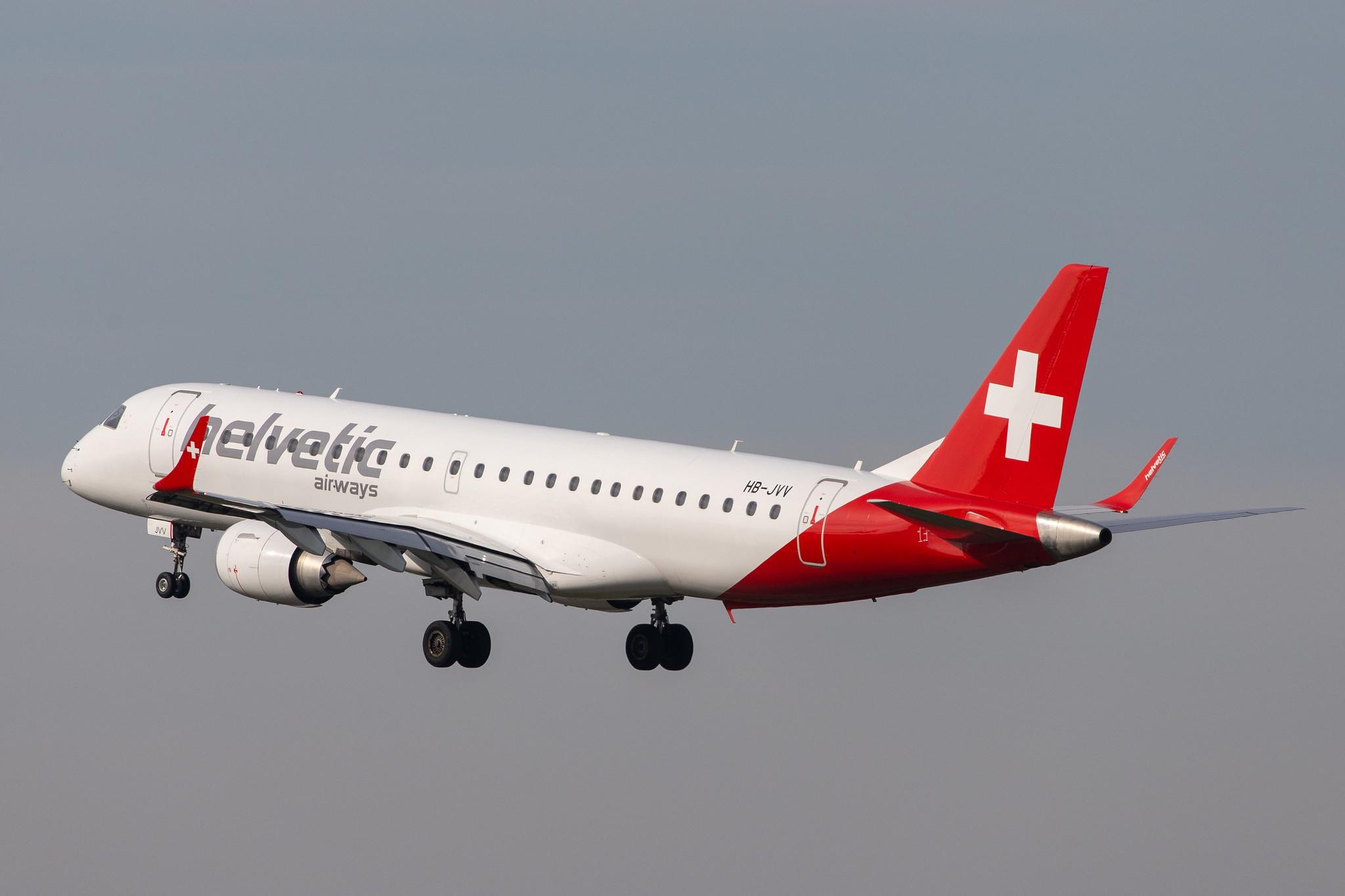 Frankfurt Airport: Helvetic Airways (2L / OAW) |  Embraer ERJ-190LR E190 | HB-JVV | MSN 19000071