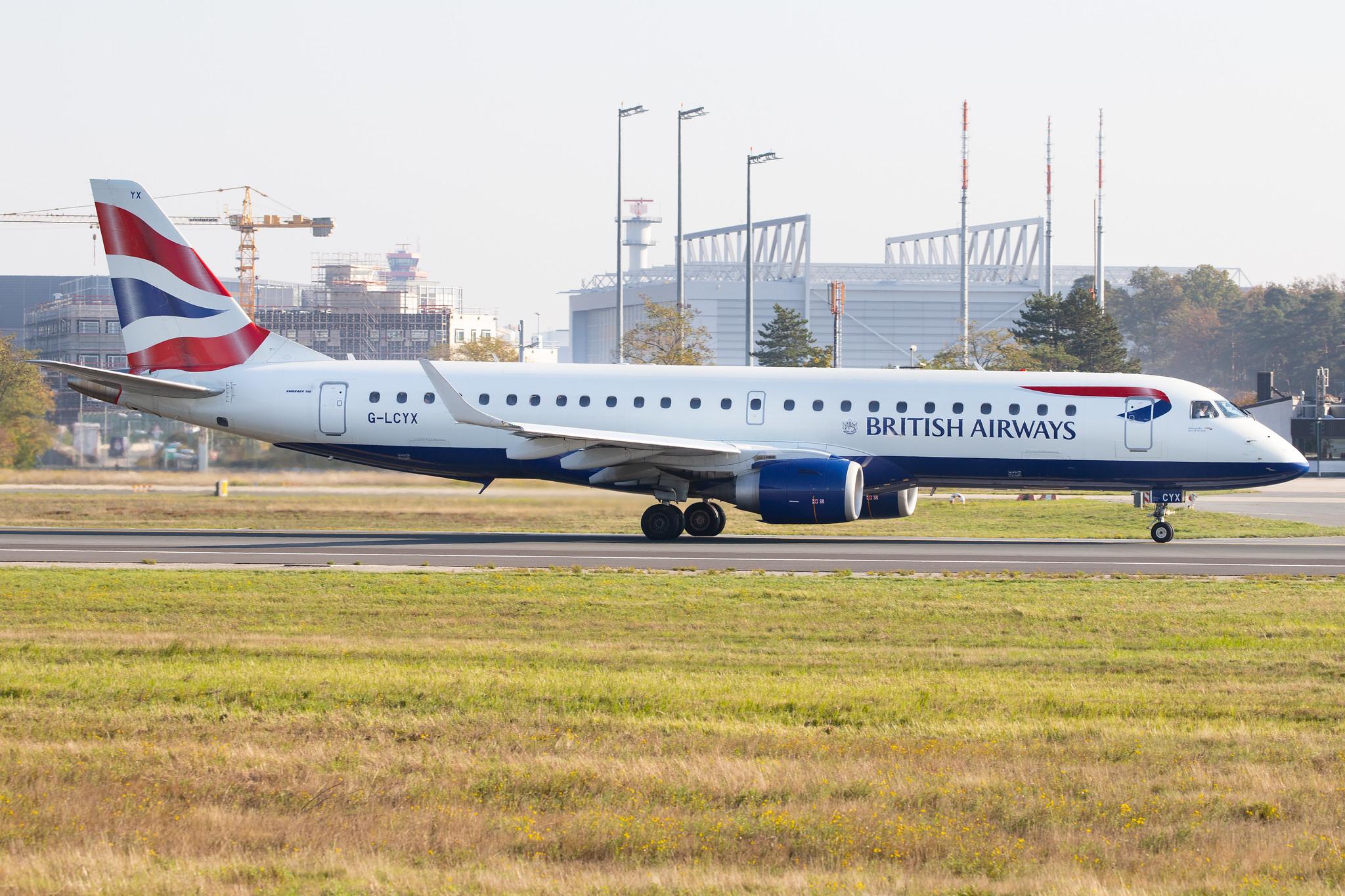 Frankfurt Airport: British Airways (BA / BAW) | Operator: BA CityFlyer |  Embraer ERJ-190SR E190 | G-LCYX | MSN 19000178