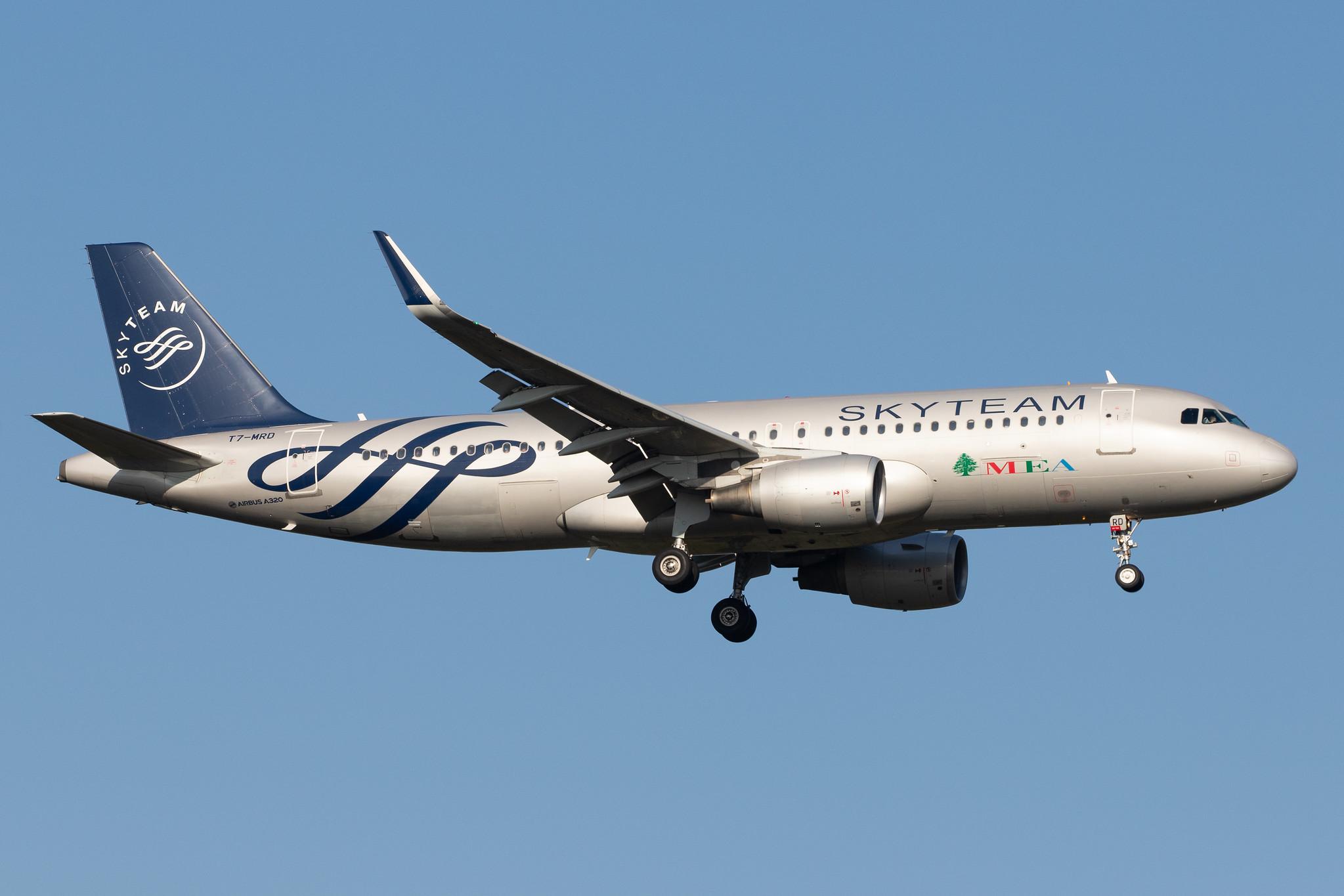 Frankfurt Airport: MEA (ME / MEA) |  Livery: SkyTeam Livery |  Airbus A320-214 A320 | T7-MRD | MSN 5746