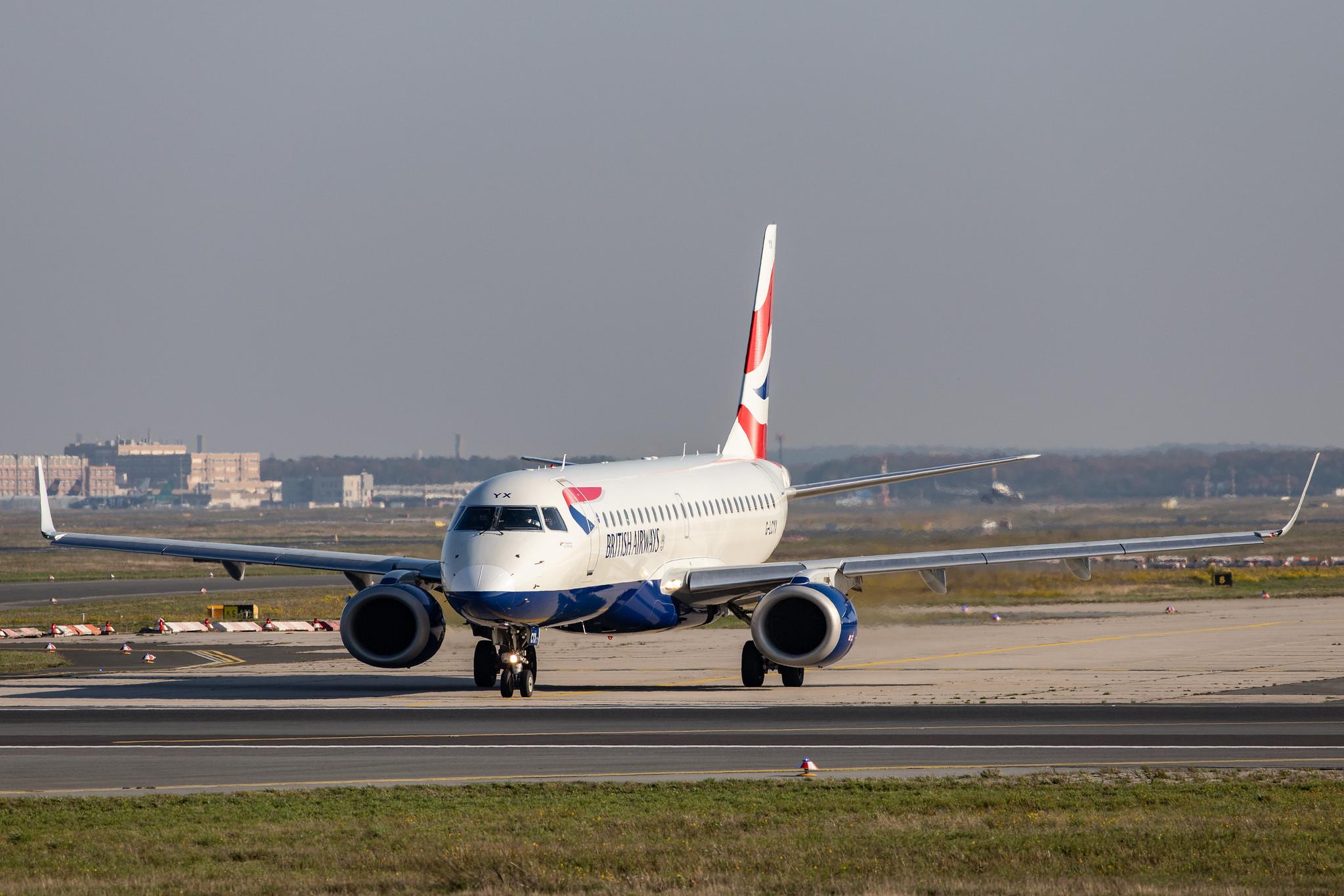 Frankfurt Airport: British Airways (BA / BAW) | Operator: BA CityFlyer |  Embraer ERJ-190SR E190 | G-LCYX | MSN 19000178