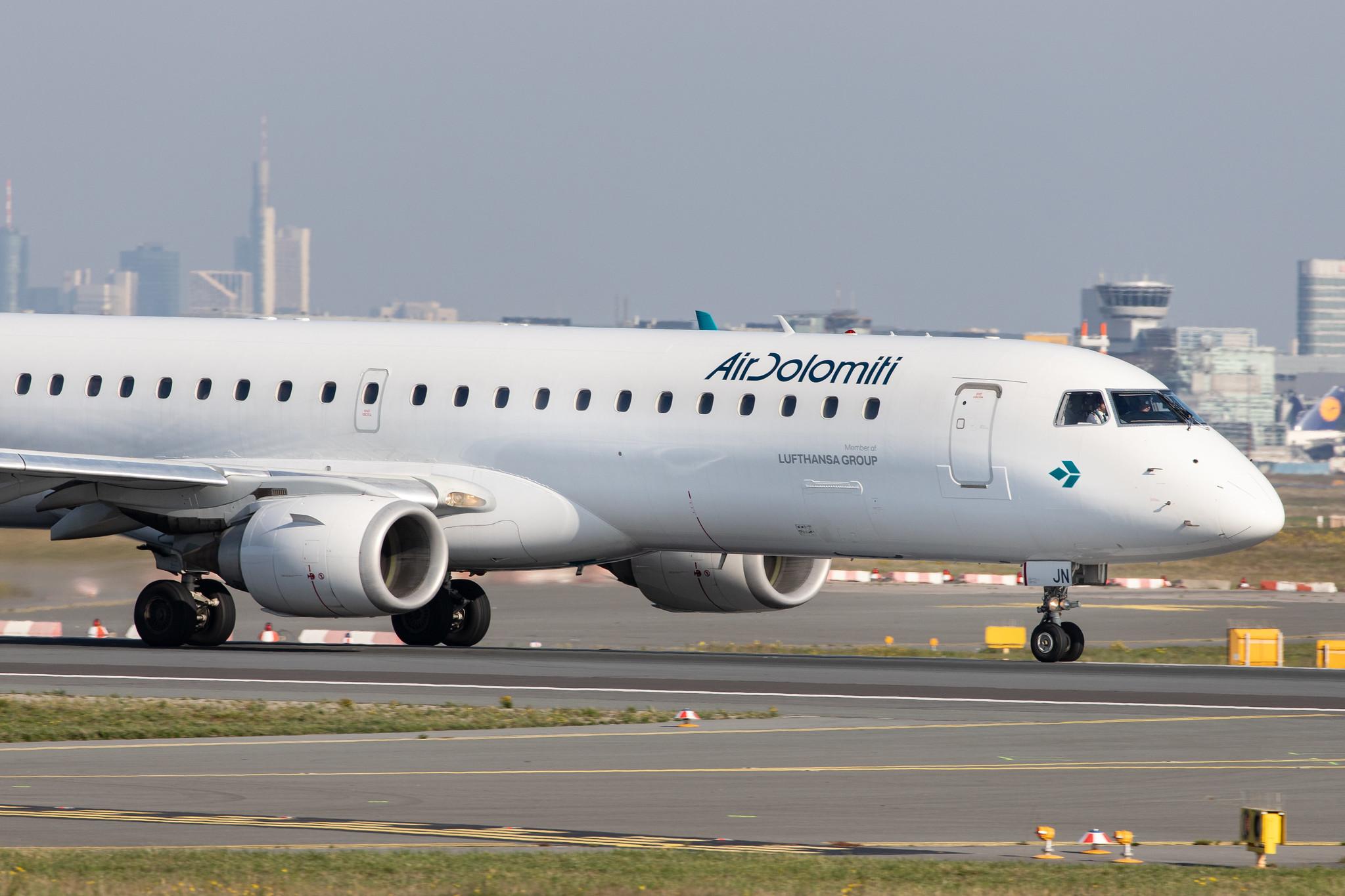 Frankfurt Airport: Air Dolomiti (EN / DLA) |  Embraer ERJ-195LR E195 | I-ADJN | MSN 19000270