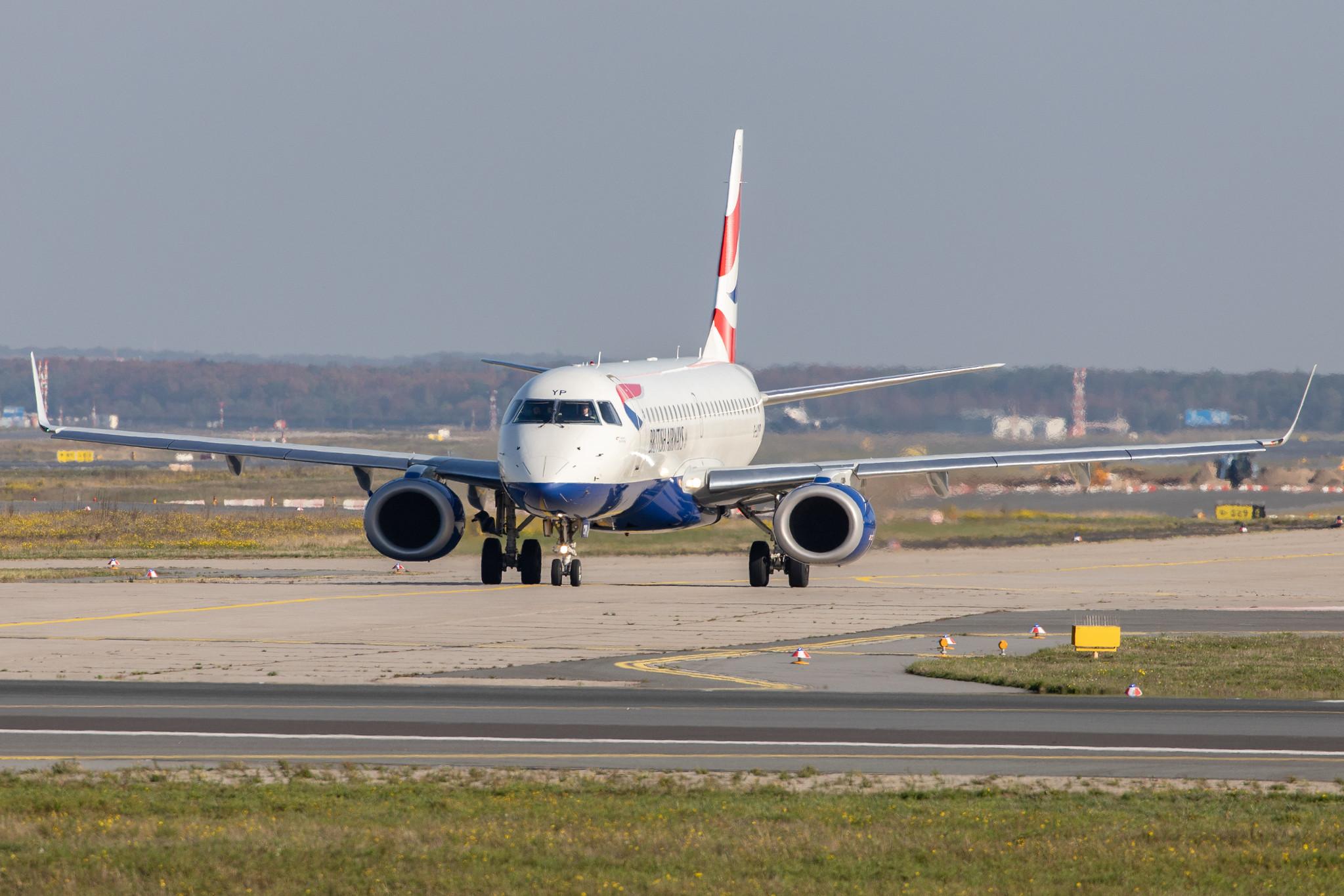 Frankfurt Airport: British Airways (BA / BAW) | Operator: BA CityFlyer |  Embraer ERJ-190SR E190 | G-LCYP | MSN 19000443