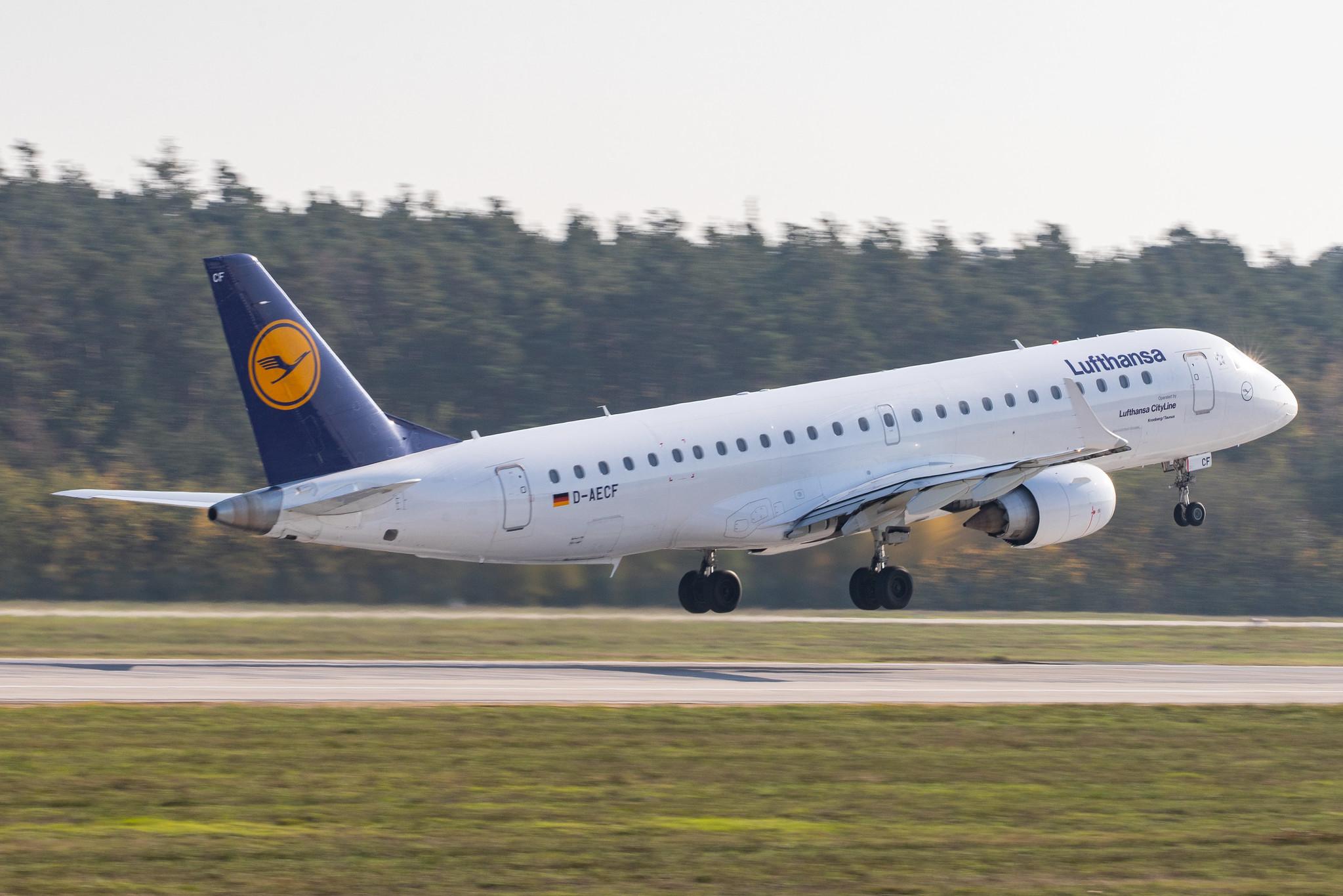 Frankfurt Airport: Lufthansa (LH / DLH) | Operator: Lufthansa CityLine |  Embraer ERJ-190LR E190 | D-AECF | MSN 19000359
