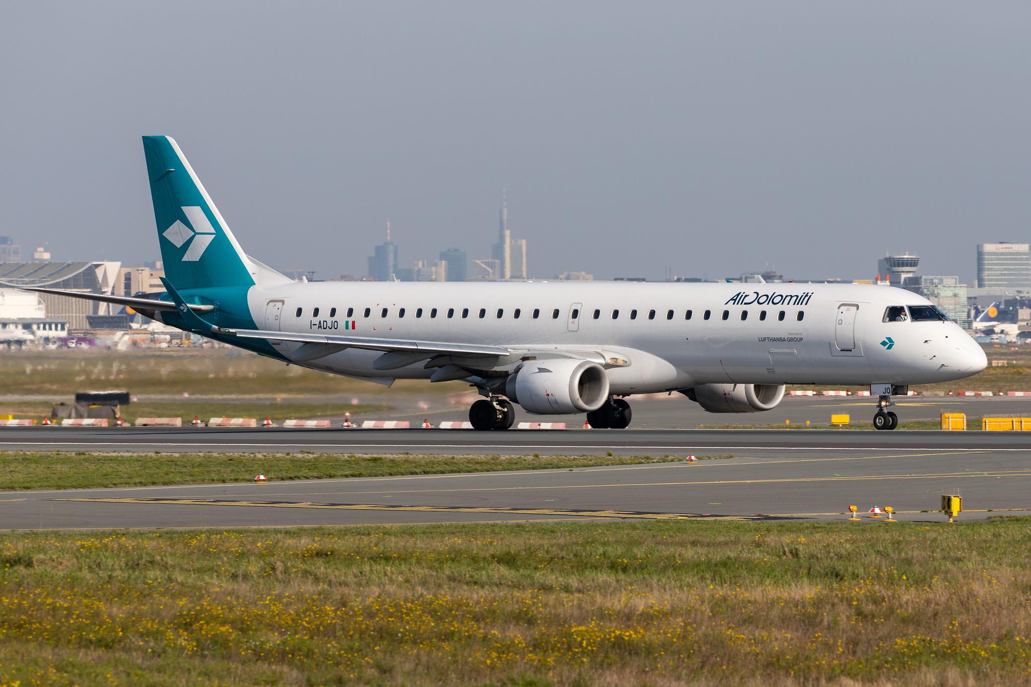 Frankfurt Airport: Air Dolomiti (EN / DLA) |  Embraer ERJ-195LR E195 | I-ADJO | MSN 19000280