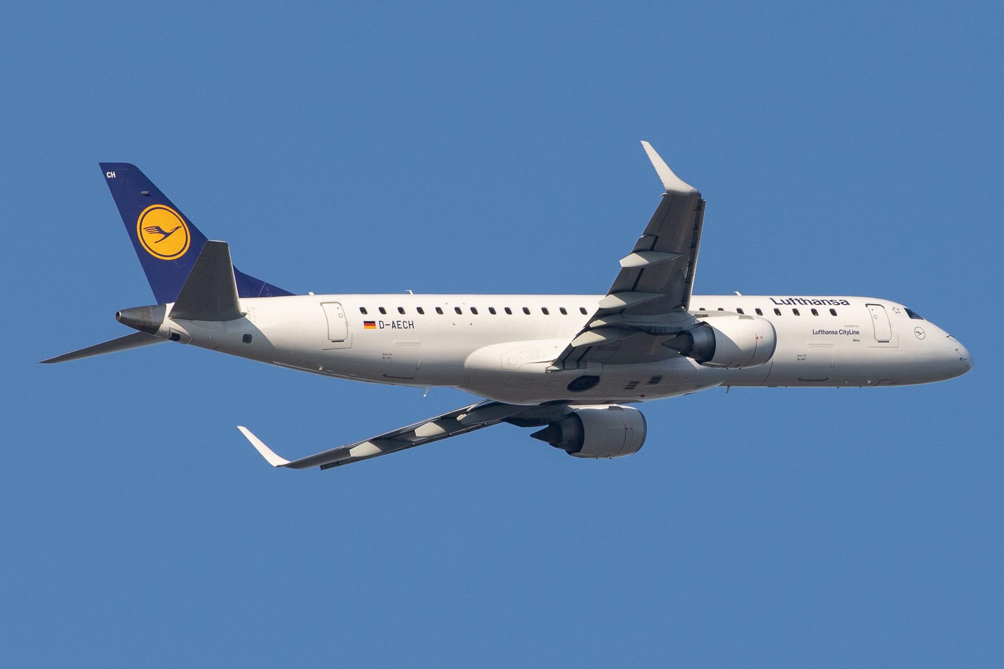 Frankfurt Airport: Lufthansa (LH / DLH) | Operator: Lufthansa CityLine |  Embraer ERJ-190LR E190 | D-AECH | MSN 19000376
