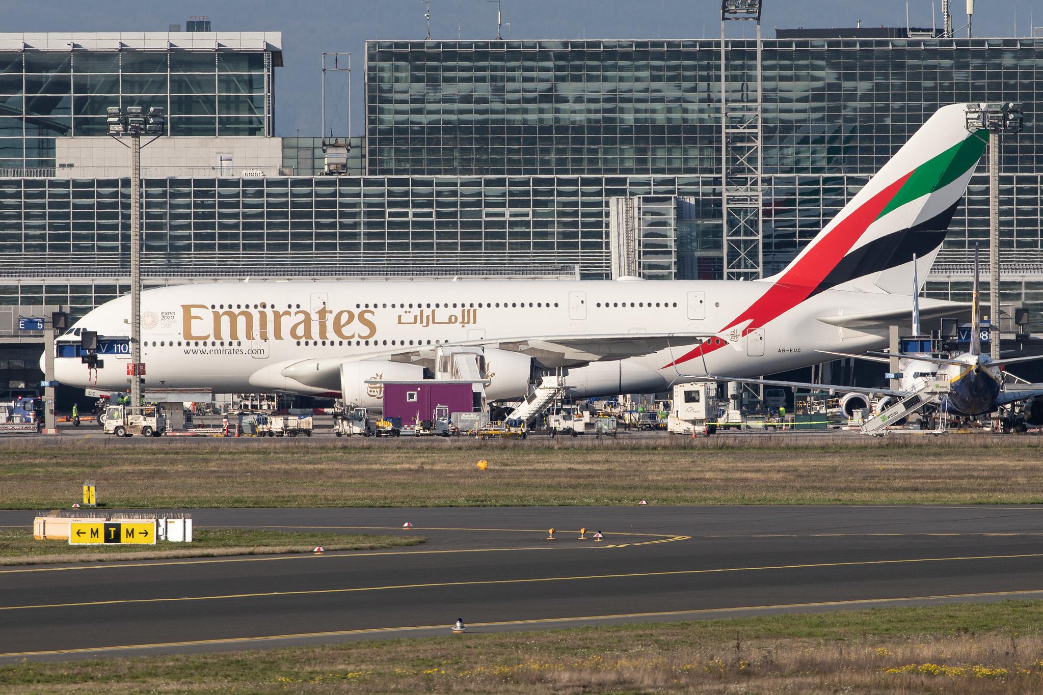 Frankfurt Airport: Emirates (EK / UAE) |  Airbus A380-861 A388 | A6-EUC | MSN 214