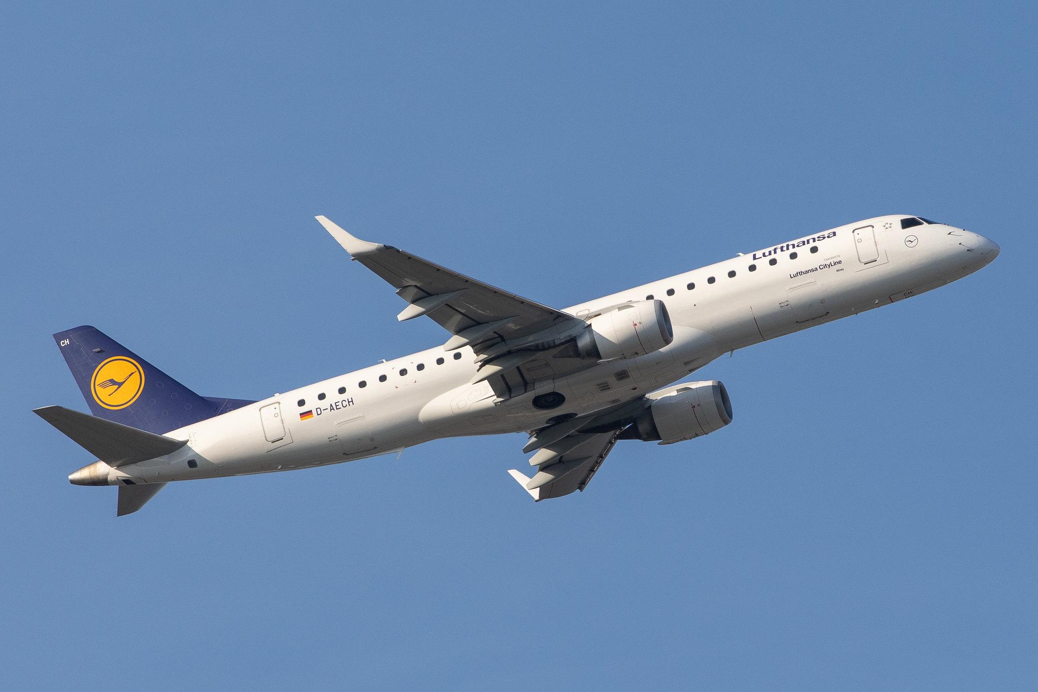 Frankfurt Airport: Lufthansa (LH / DLH) | Operator: Lufthansa CityLine |  Embraer ERJ-190LR E190 | D-AECH | MSN 19000376