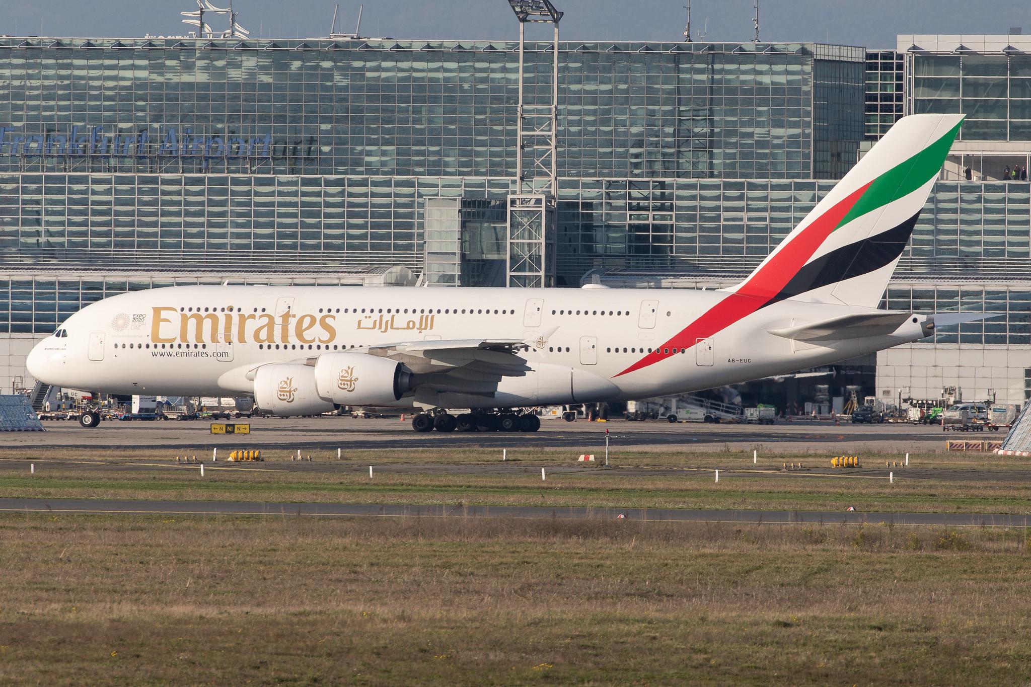 Frankfurt Airport: Emirates (EK / UAE) |  Airbus A380-861 A388 | A6-EUC | MSN 214