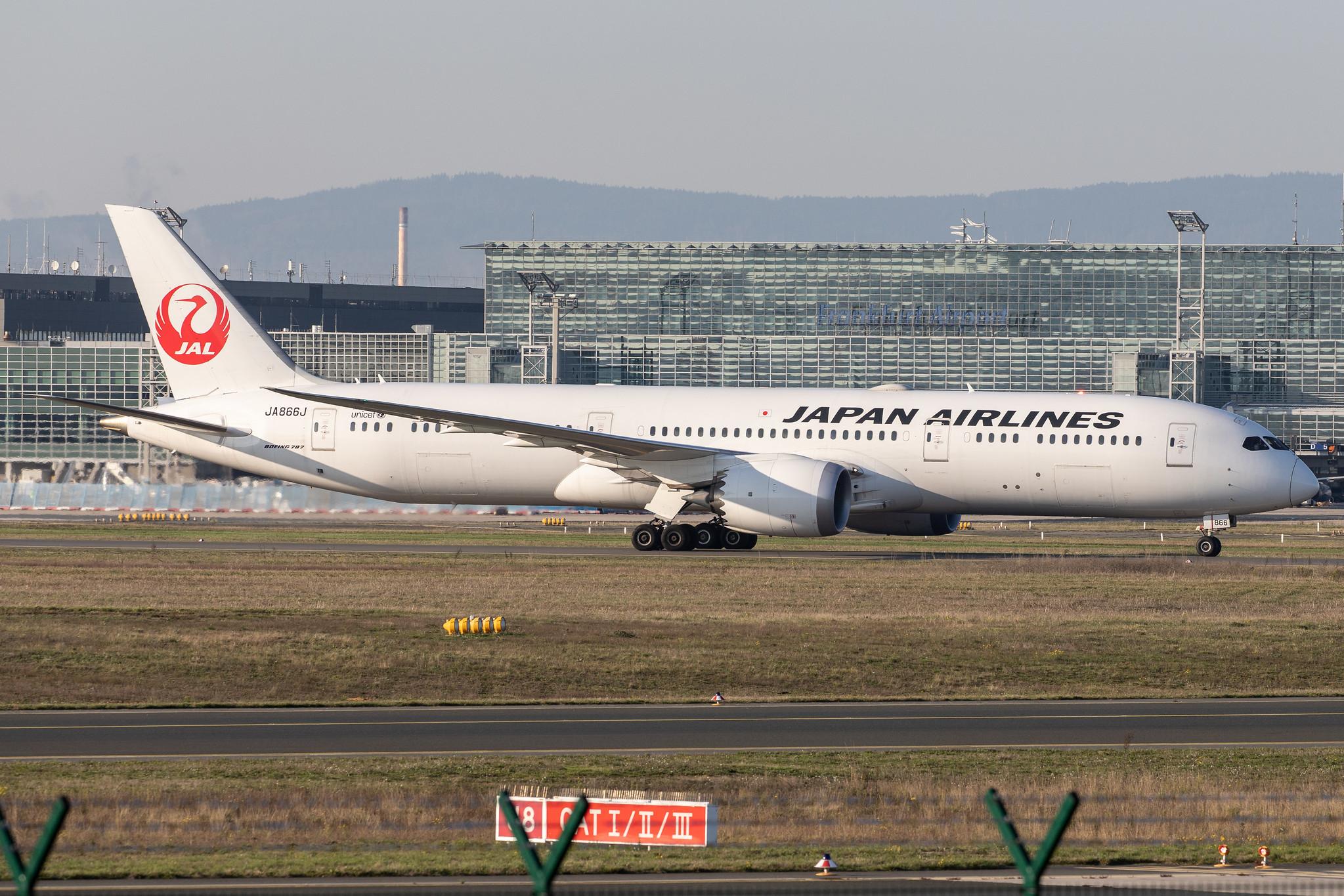 Frankfurt Airport: Japan Airlines (JL / JAL) |  Boeing 787-9 Dreamliner B789 | JA866J | MSN 35423