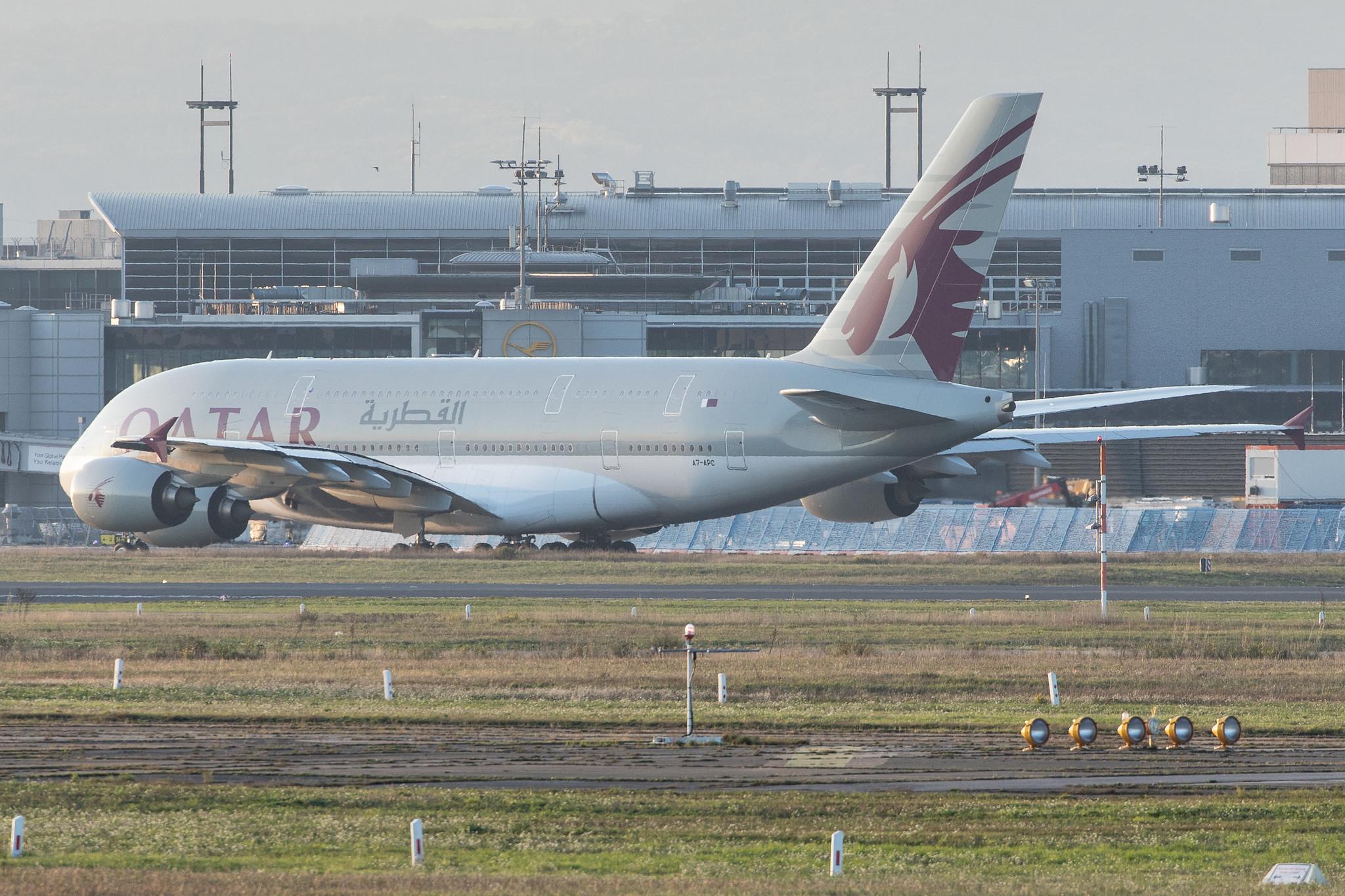 Frankfurt Airport: Qatar Airways (QR / QTR) |  Airbus A380-861 A388 | A7-APC | MSN 145