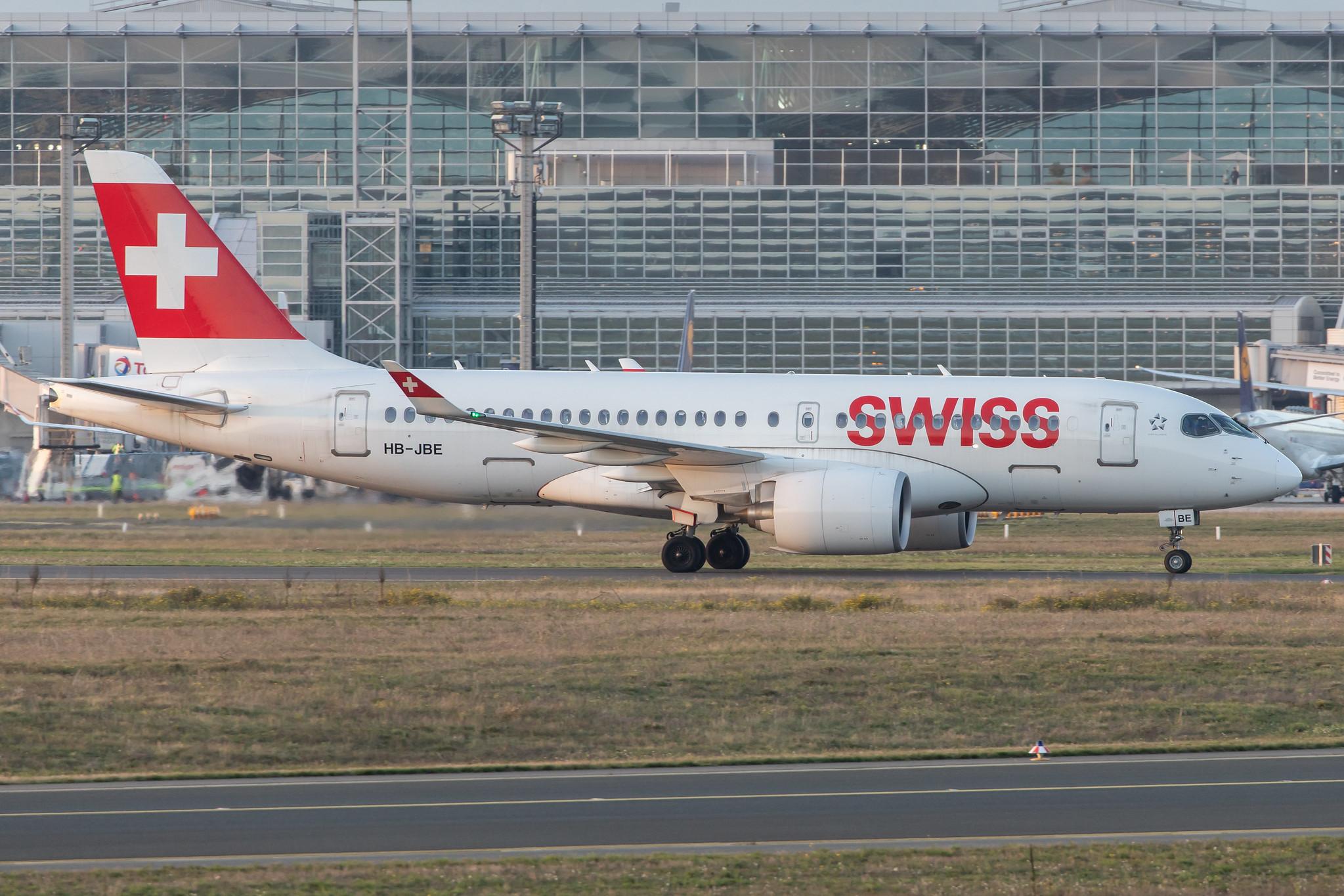 Frankfurt Airport: Swiss (LX / SWR) |  Airbus A220-100 BCS1 | HB-JBE | MSN 50014
