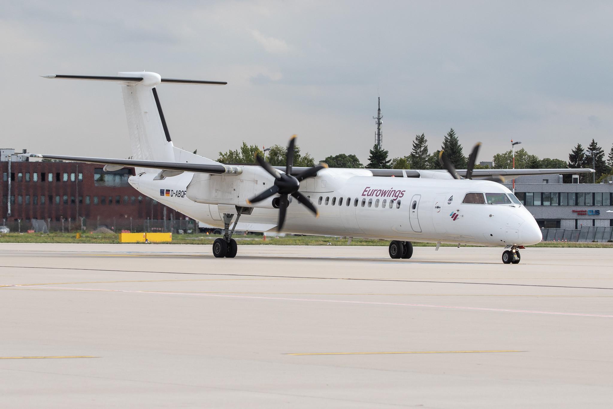 Düsseldorf Airport: Eurowings (EW / EWG) | Operator: Luftfahrtgesellschaft Walter |  De Havilland Canada Dash 8-400 DH8D | D-ABQF | MSN 4245