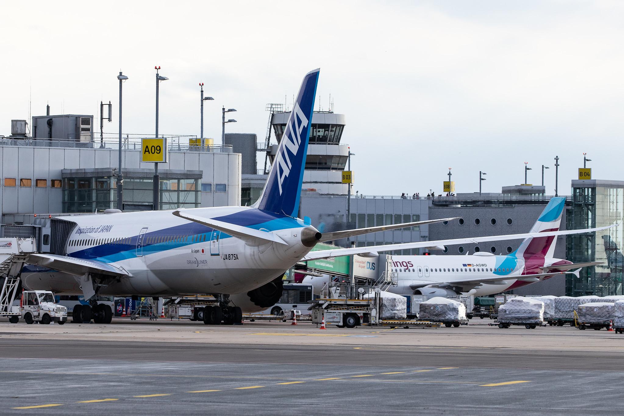 Düsseldorf Airport: All Nippon Airways (NH / ANA) | Operator: Air Japan |  Boeing 787-9 Dreamliner B789 | JA875A | MSN 34531