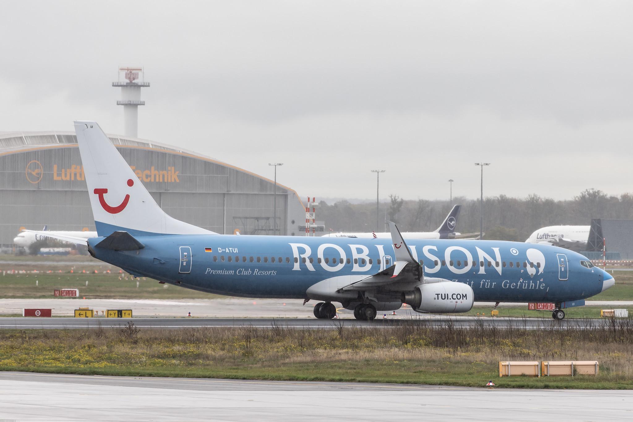 Frankfurt Airport: TUI (X3 / TUI) |  Livery: Robinson Club Resorts Livery | Operator: TUI fly |  Boeing 737-8K5 B738 | D-ATUI | MSN 30287