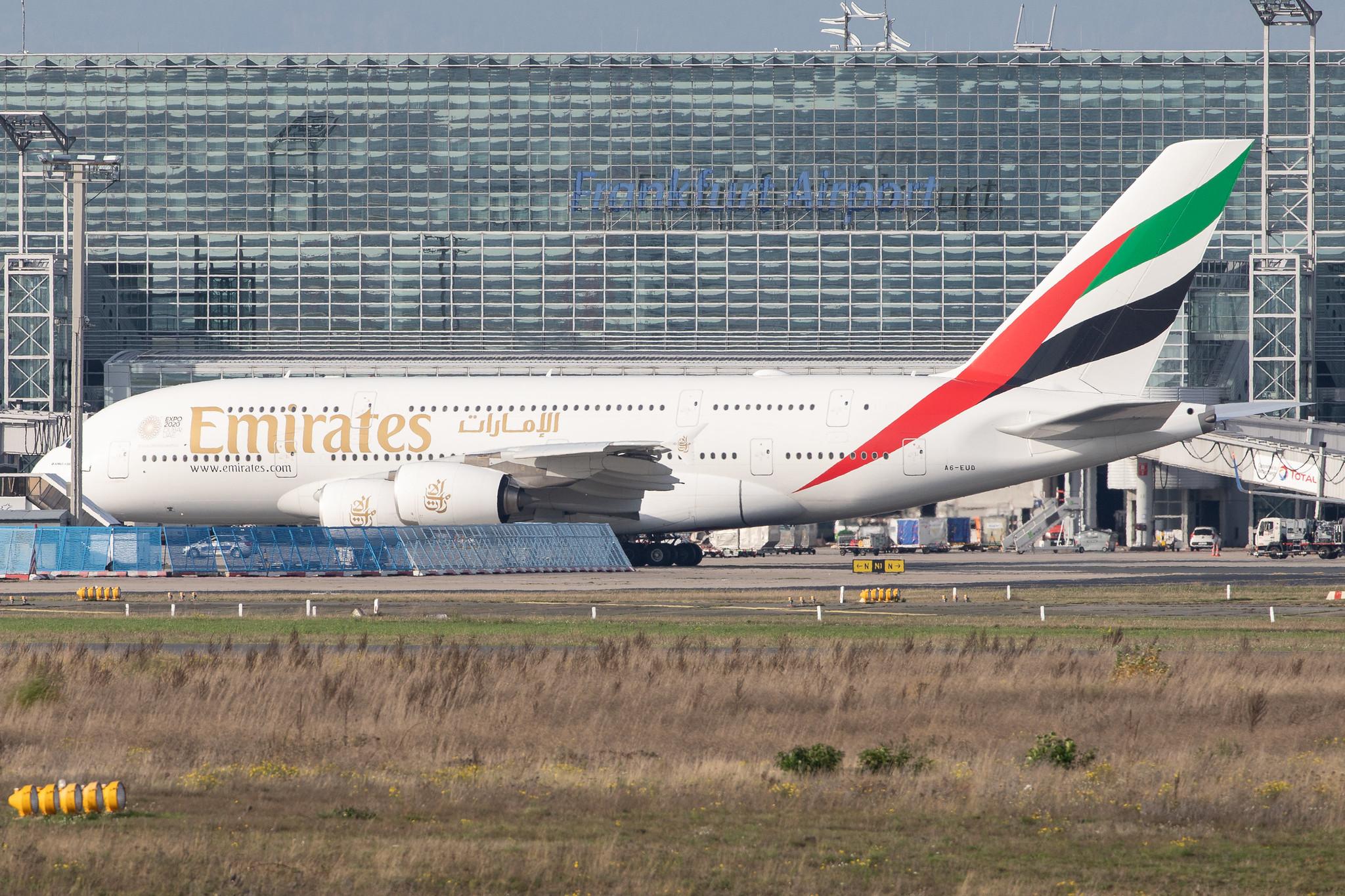 Frankfurt Airport: Emirates (EK / UAE) |  Airbus A380-861 A388 | A6-EUD | MSN 216