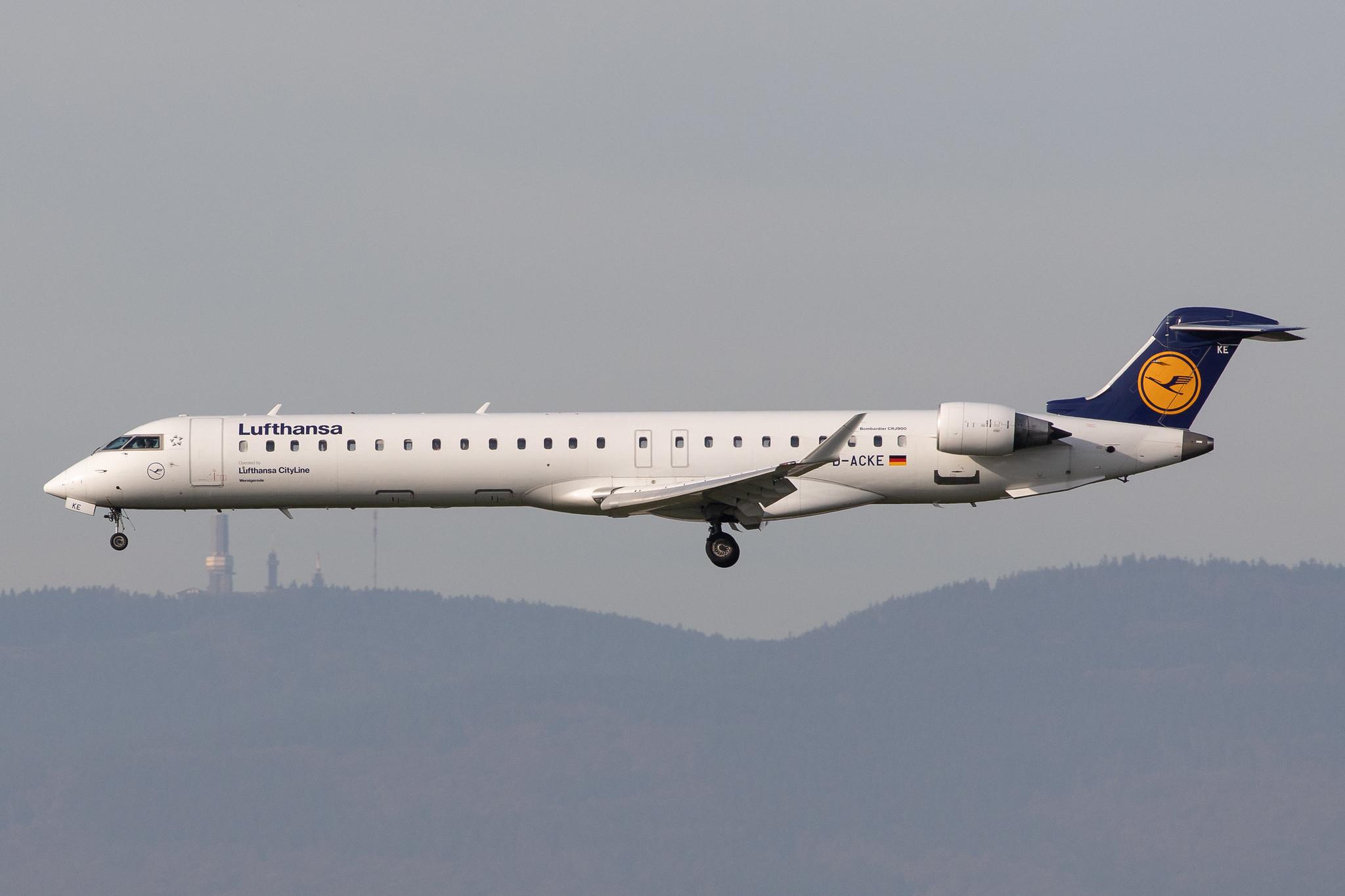Frankfurt Airport: Lufthansa (LH / DLH) | Operator: Lufthansa CityLine |  Bombardier CRJ-900LR CRJ9 | D-ACKE | MSN 15081