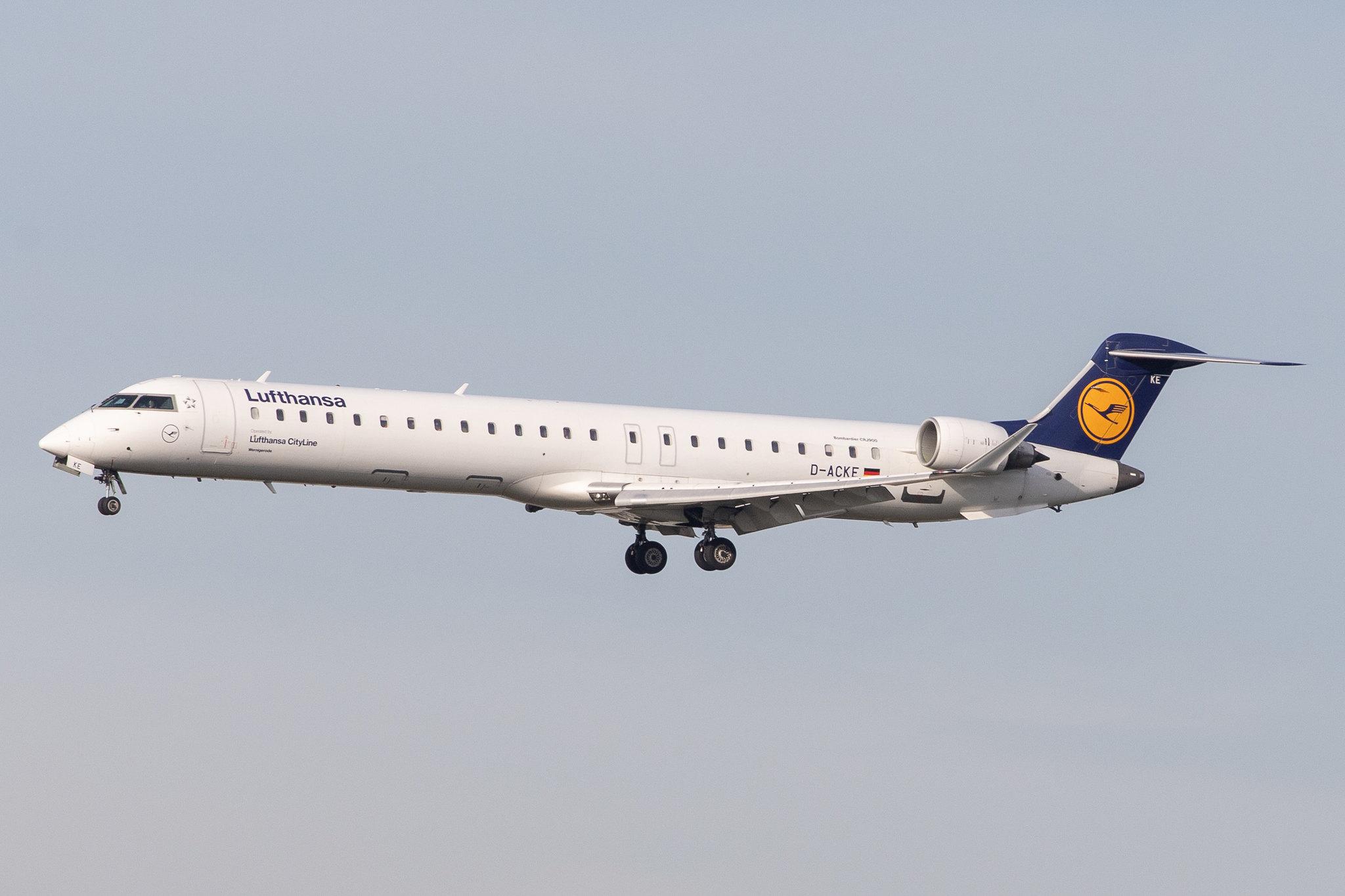 Frankfurt Airport: Lufthansa (LH / DLH) | Operator: Lufthansa CityLine |  Bombardier CRJ-900LR CRJ9 | D-ACKE | MSN 15081