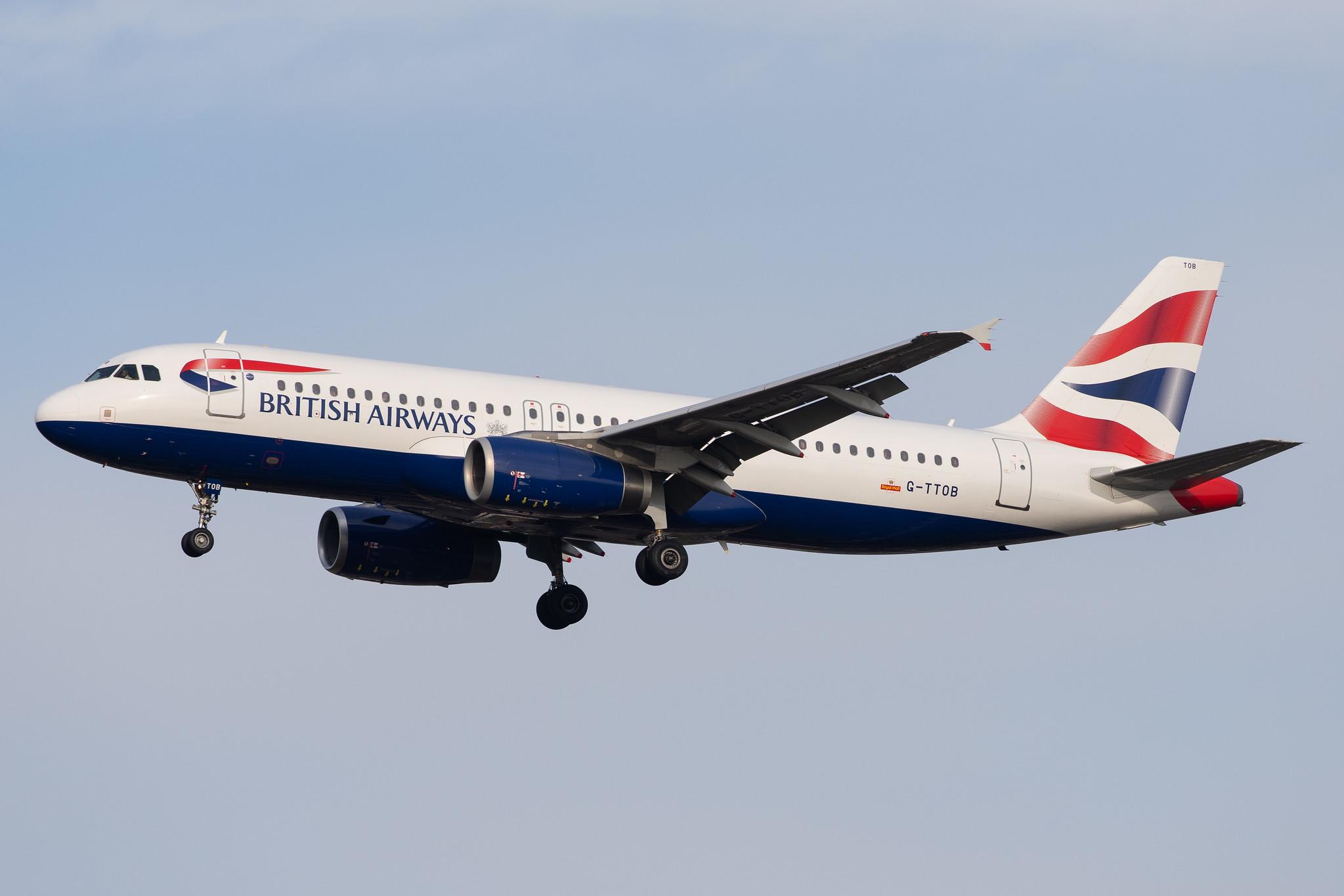London Heathrow Airport: British Airways (BA / BAW) |  Airbus A320-232 A320 | G-TTOB | MSN 1687