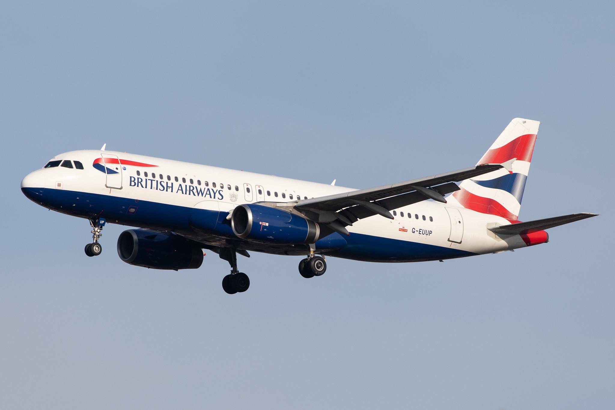 London Heathrow Airport: British Airways (BA / BAW) |  Airbus A320-232 A320 | G-EUUP | MSN 2038