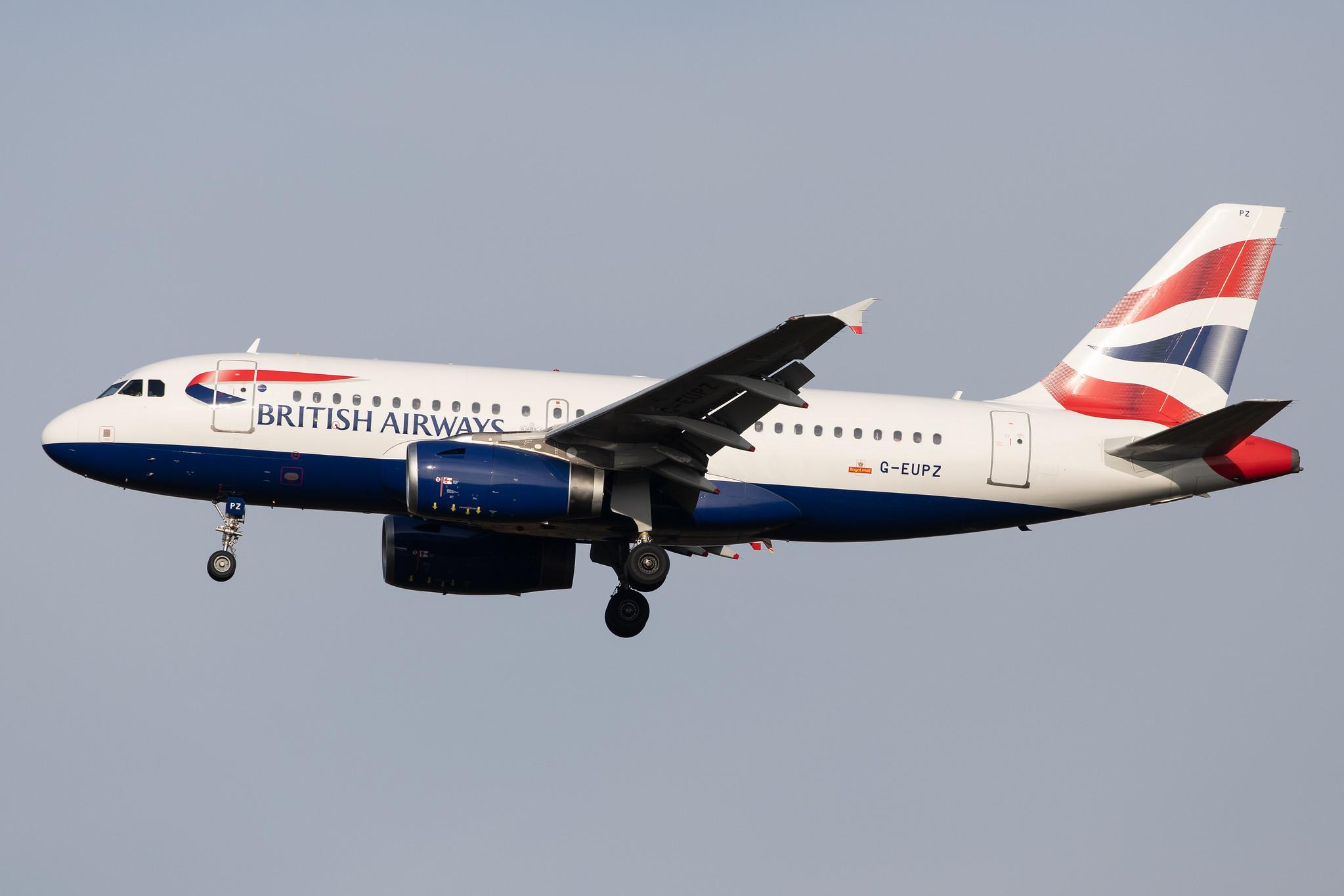 London Heathrow Airport: British Airways (BA / BAW) |  Airbus A319-131 A319 | G-EUPZ | MSN 1510