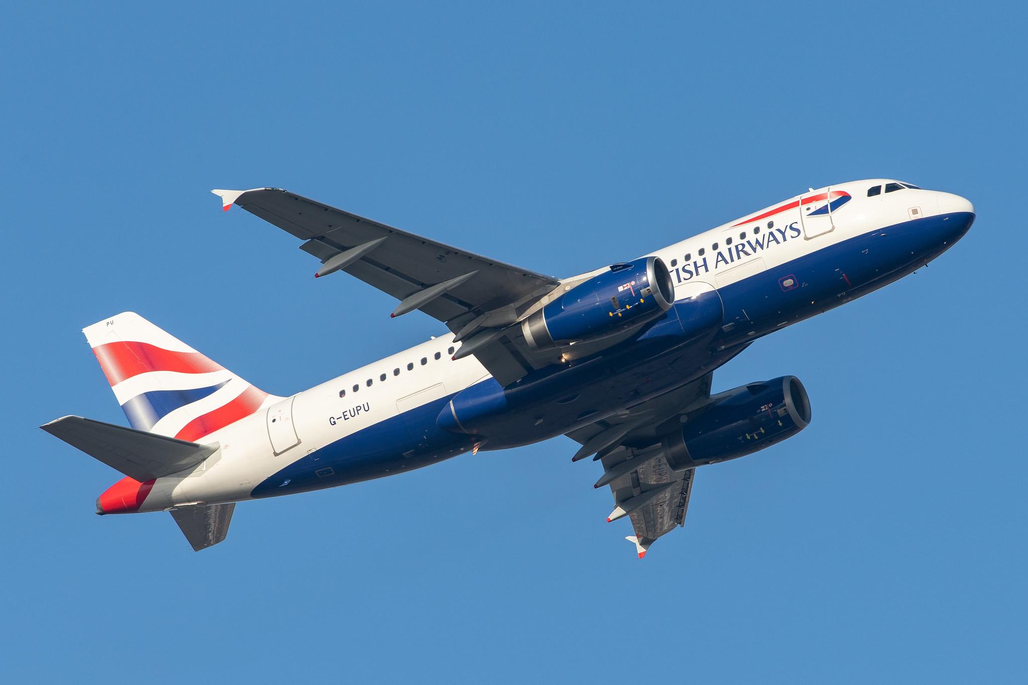 London Heathrow Airport: British Airways (BA / BAW) |  Airbus A319-131 A319 | G-EUPU | MSN 1384