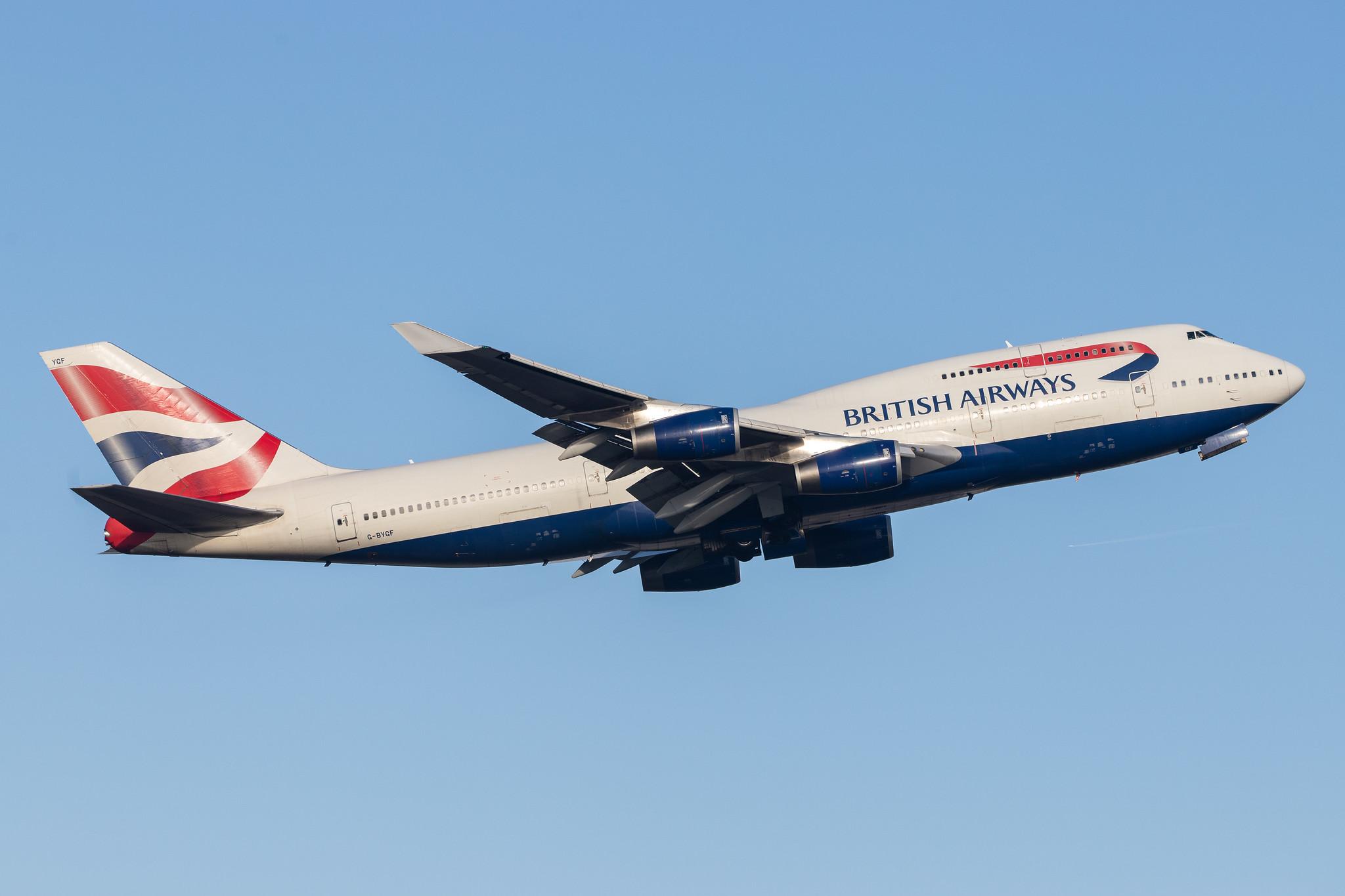 London Heathrow Airport: British Airways (BA / BAW) |  Boeing 747-436 B744 | G-BYGF | MSN 25824