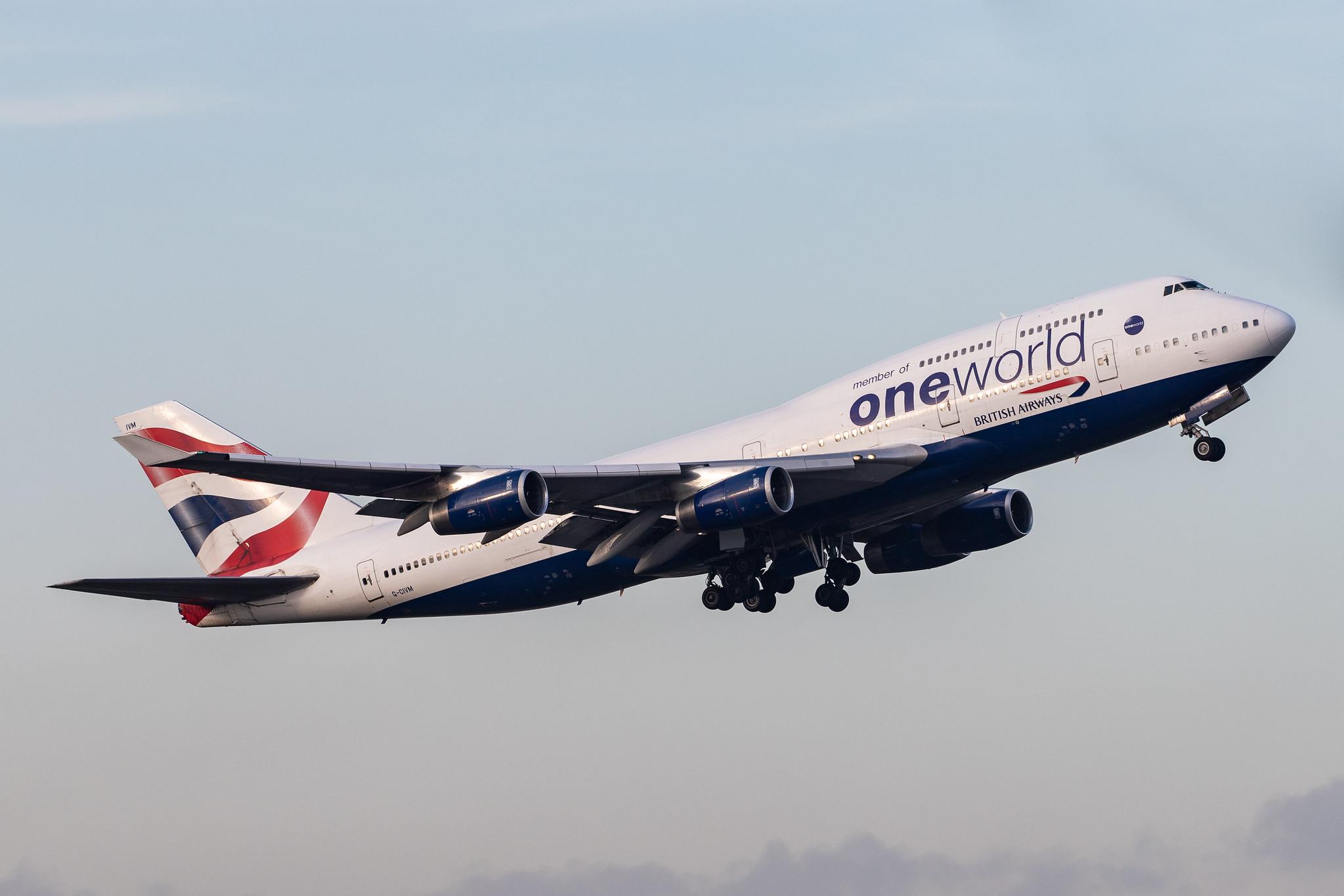 London Heathrow Airport: British Airways (BA / BAW) |  Livery: Oneworld Livery |  Boeing 747-436 B744 | G-CIVM | MSN 28700