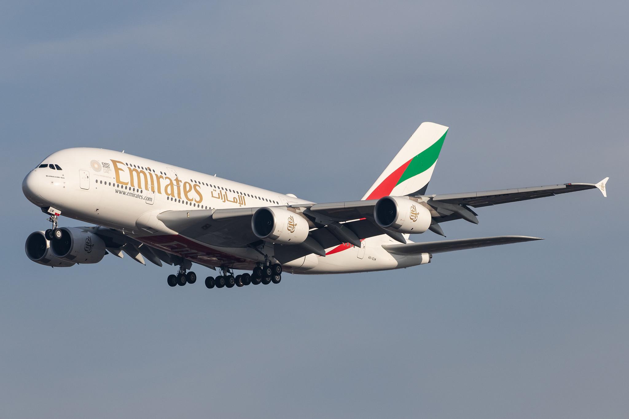 London Heathrow Airport: Emirates (EK / UAE) |  Airbus A380-842 A388 | A6-EUM | MSN 225