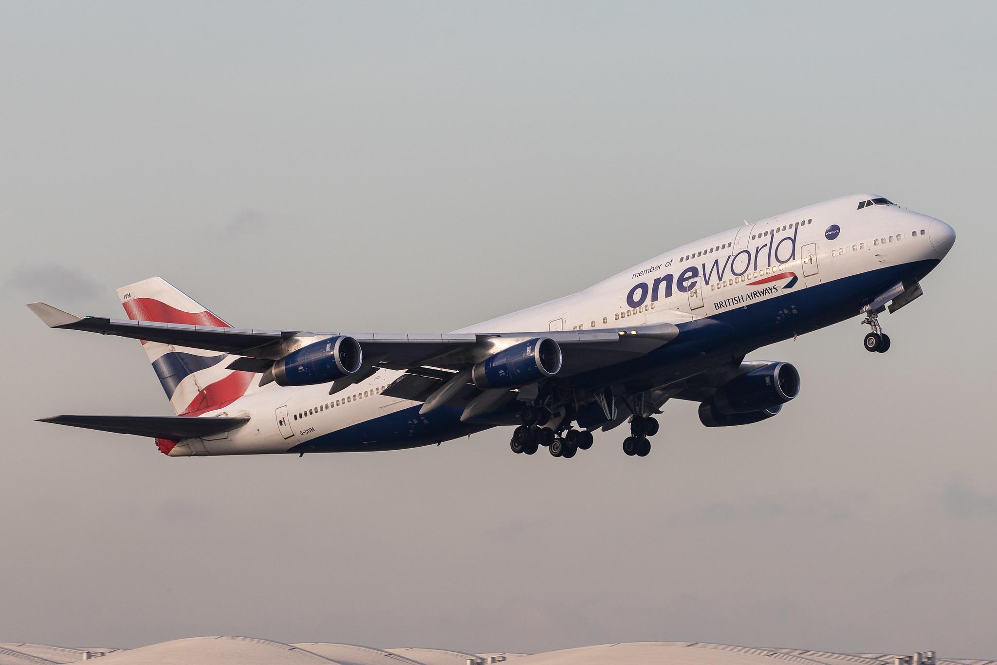 London Heathrow Airport: British Airways (BA / BAW) |  Livery: Oneworld Livery |  Boeing 747-436 B744 | G-CIVM | MSN 28700