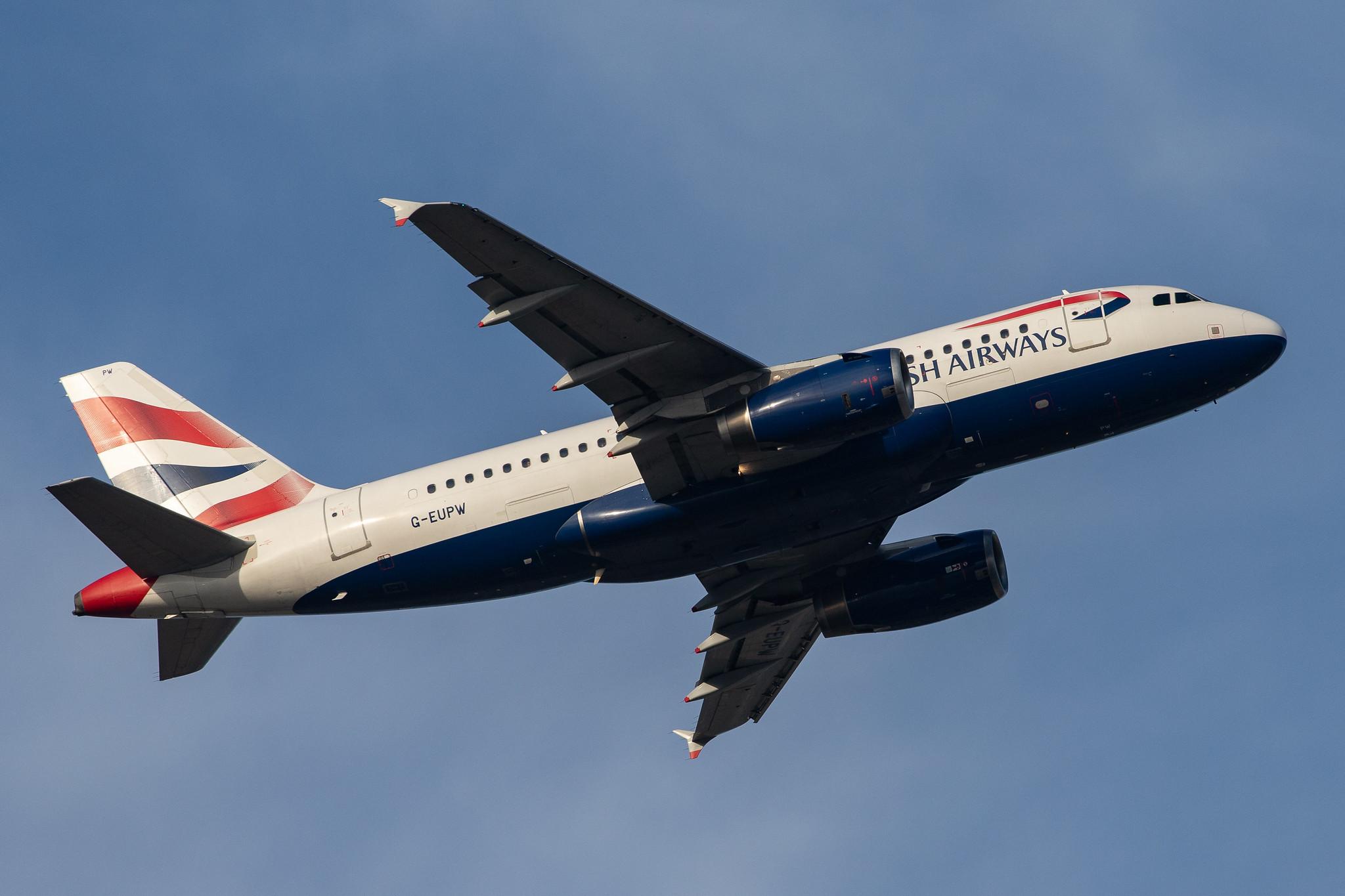 London Heathrow Airport: British Airways (BA / BAW) |  Airbus A319-131 A319 | G-EUPW | MSN 1440