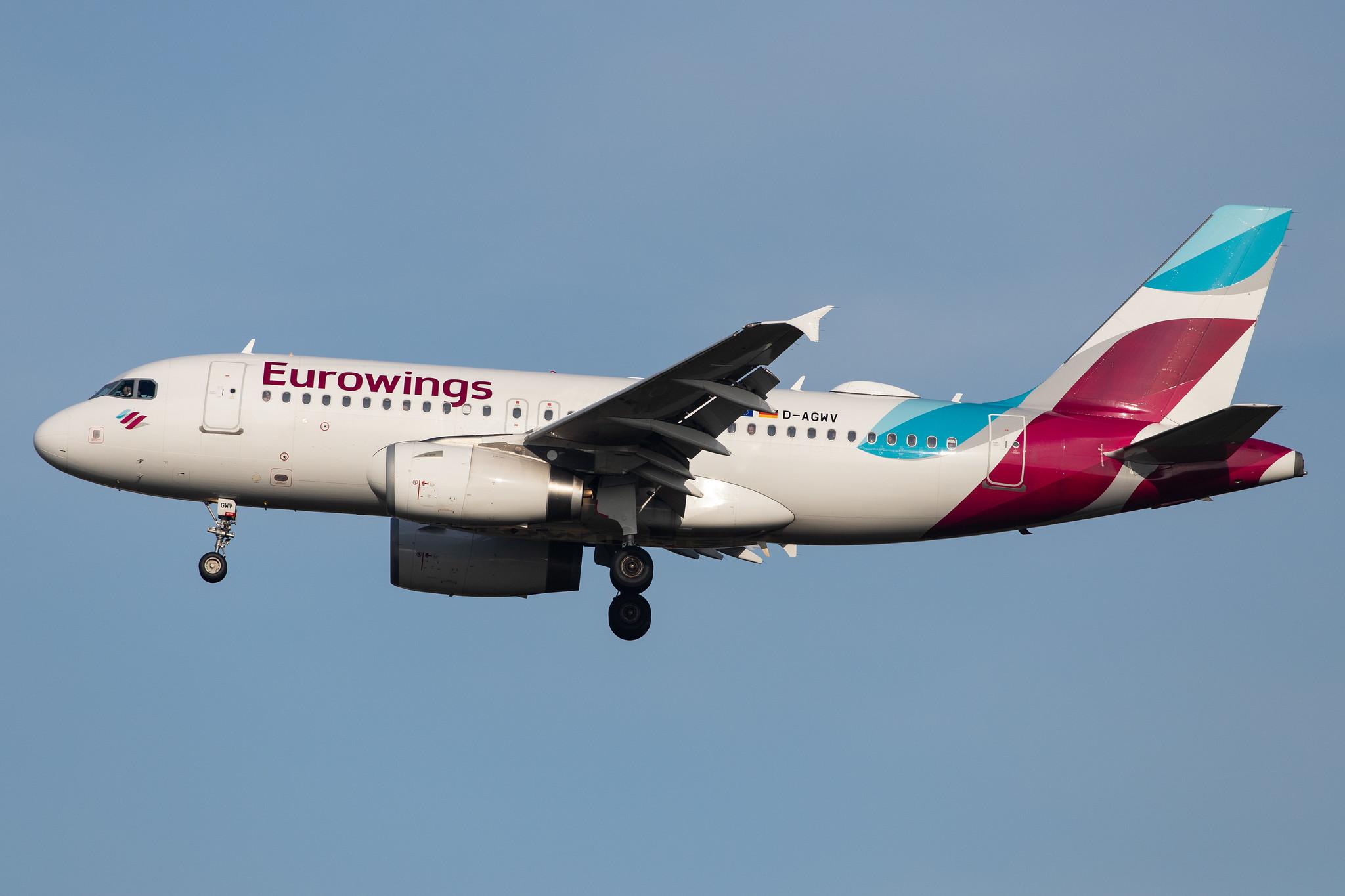 London Heathrow Airport: Eurowings (EW / EWG) |  Airbus A319-132 A319 | D-AGWV | MSN 5467