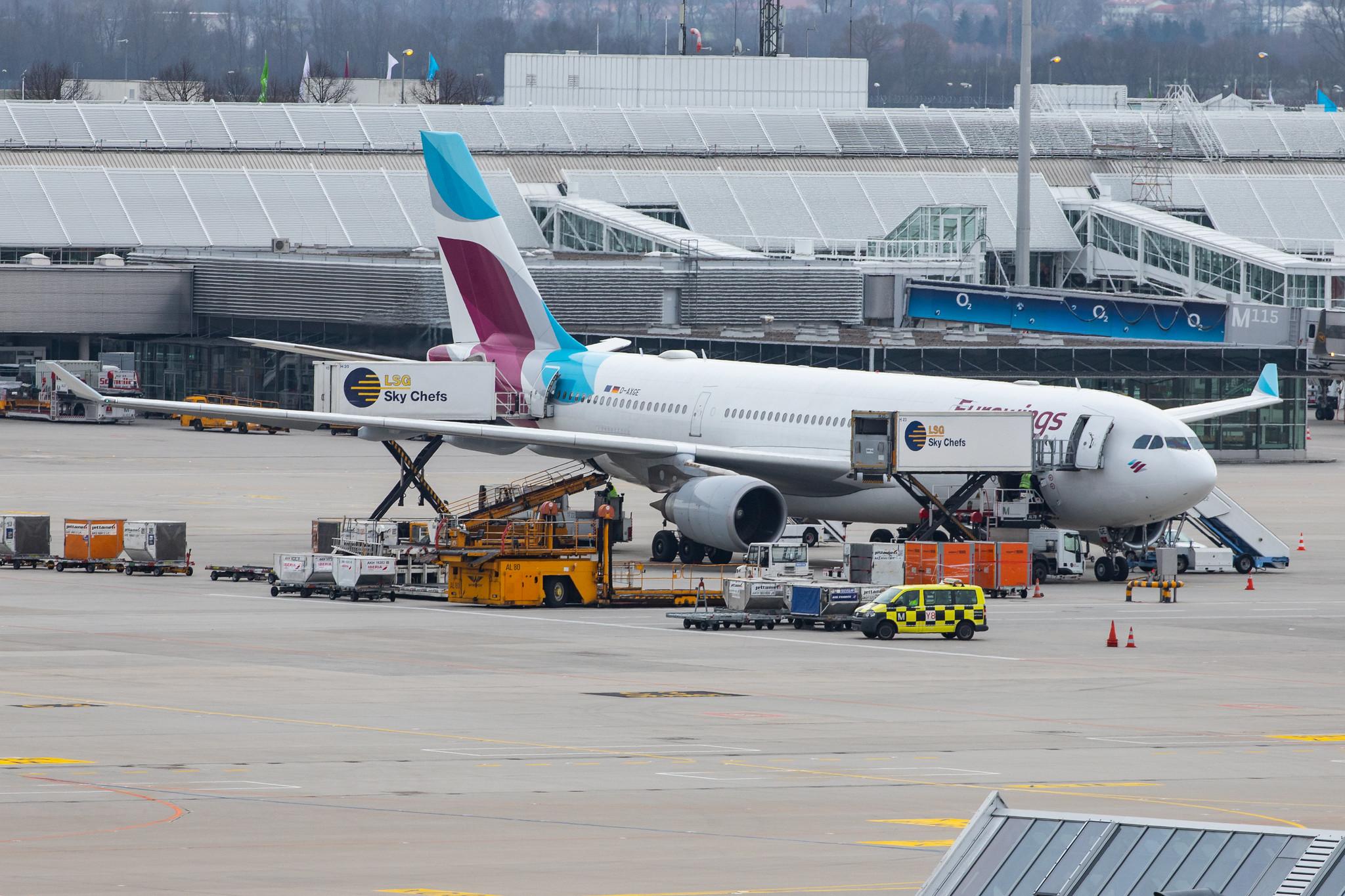 Munich Airport: Eurowings (EW / EWG) | Operator: SunExpress Deutschland |  Airbus A330-203 A332 | D-AXGE | MSN 0612