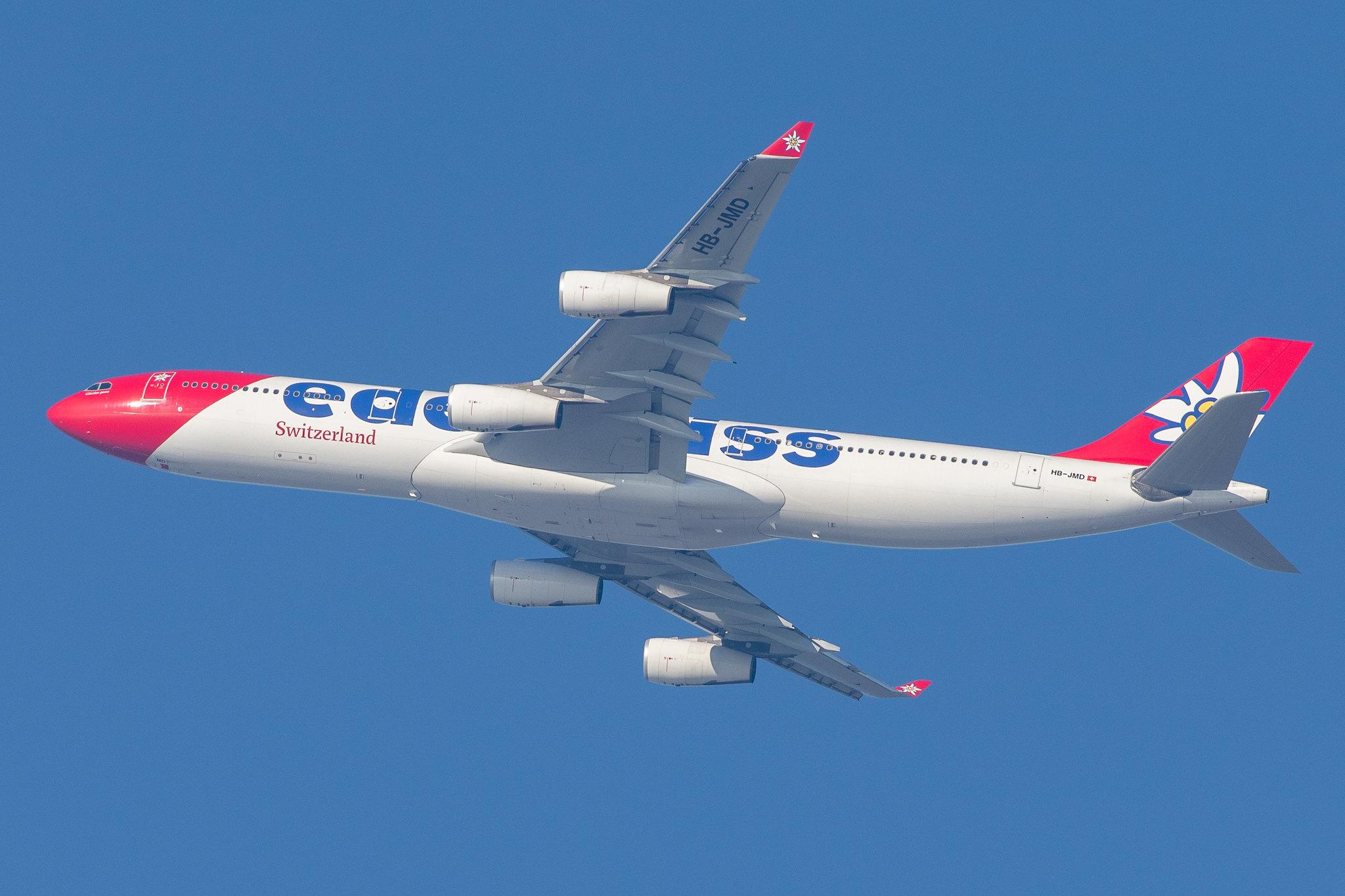 Flughafen Zürich: Edelweiss Air (WK / EDW) |  Airbus A340-313 A343 | HB-JMD | MSN 556