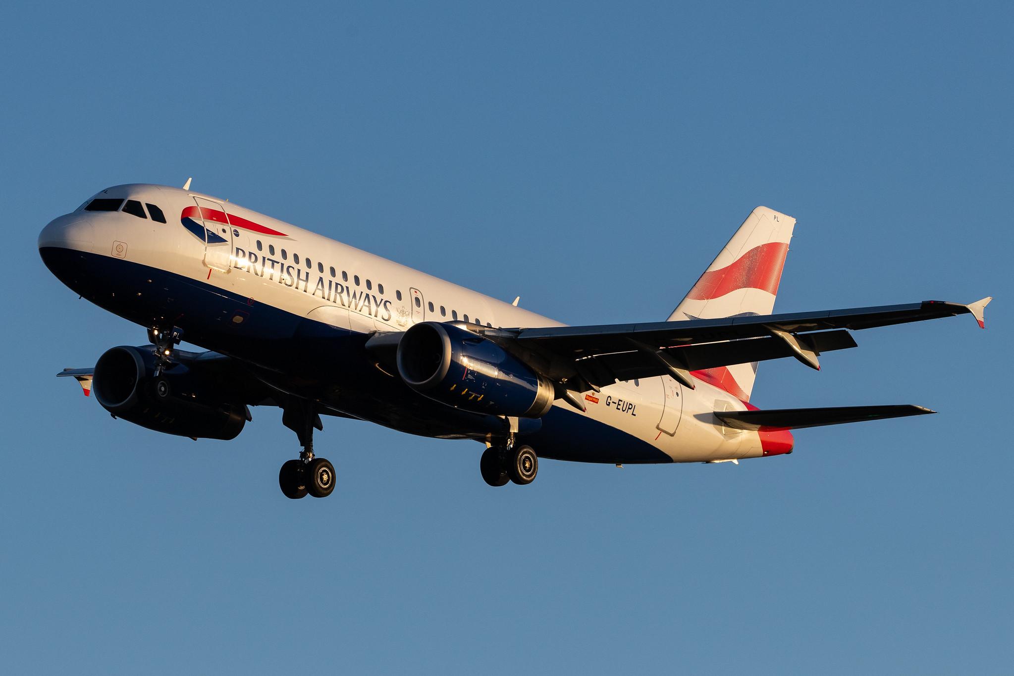 London Heathrow Airport: British Airways (BA / BAW) |  Airbus A319-131 A319 | G-EUPL | MSN 1239