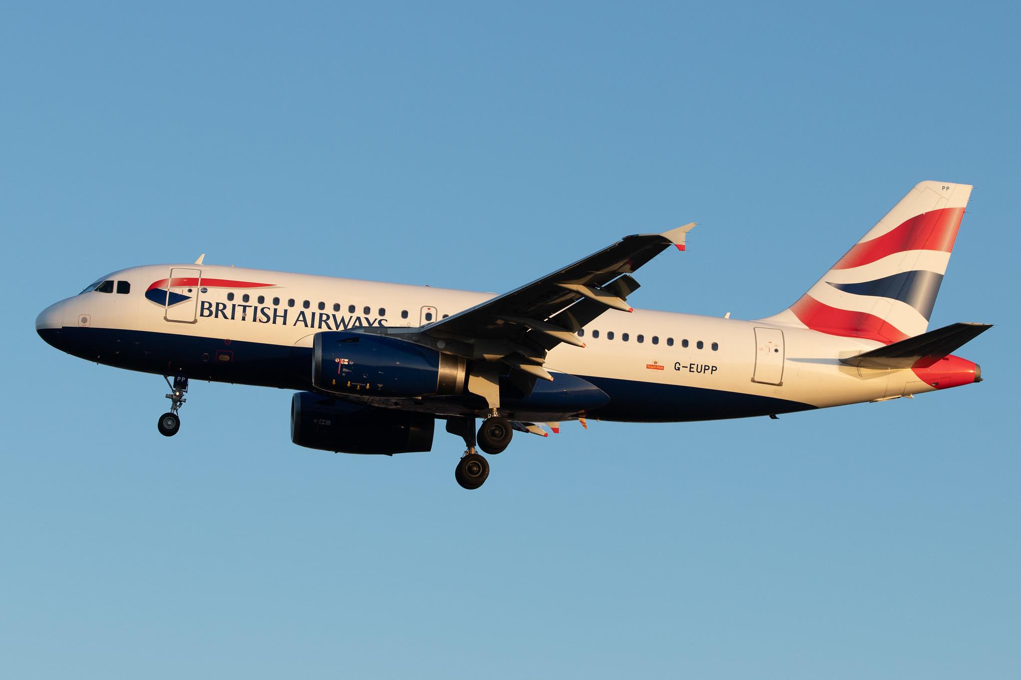 London Heathrow Airport: British Airways (BA / BAW) |  Airbus A319-131 A319 | G-EUPP | MSN 1295