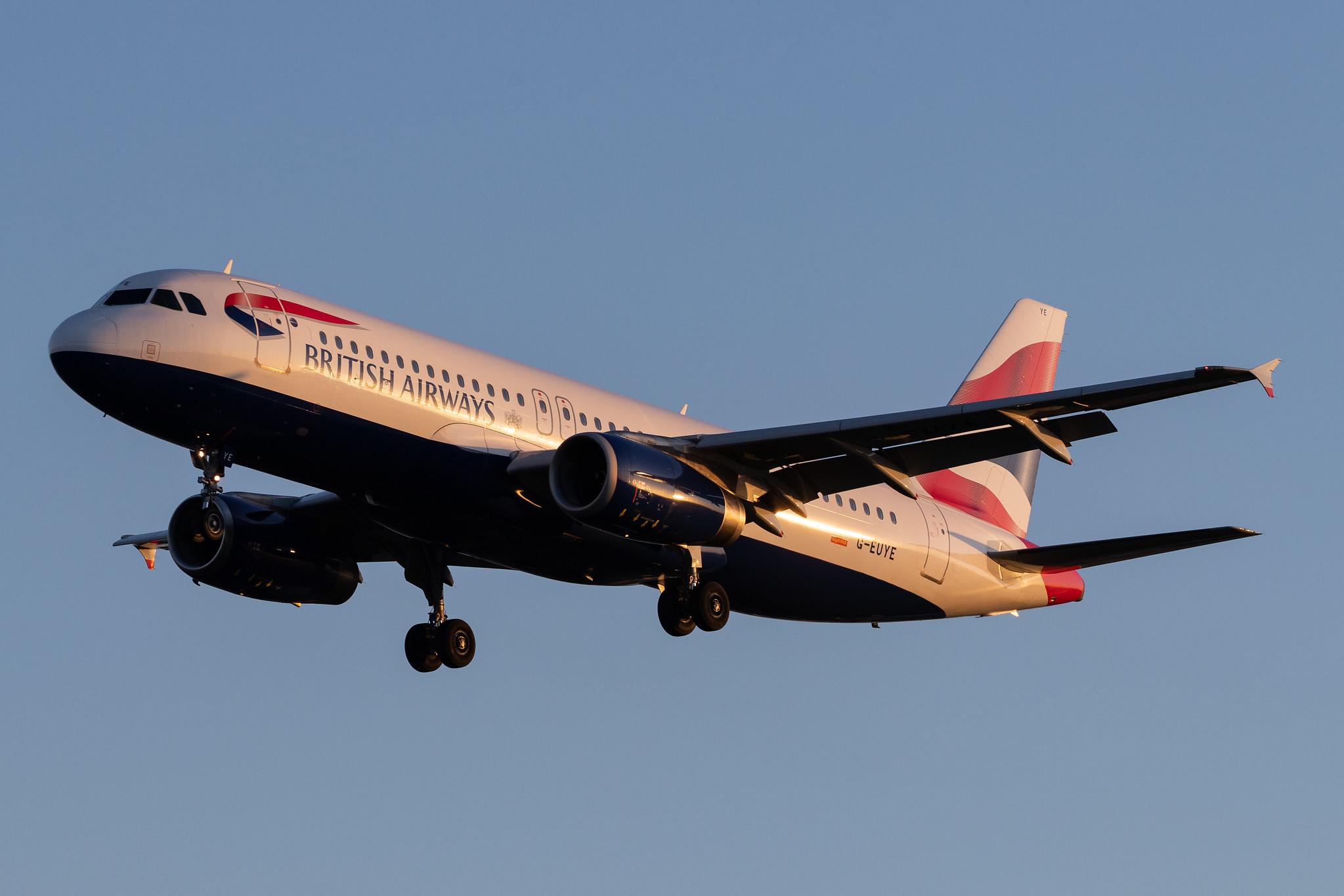 London Heathrow Airport: British Airways (BA / BAW) |  Airbus A320-232 A320 | G-EUYE | MSN 3912