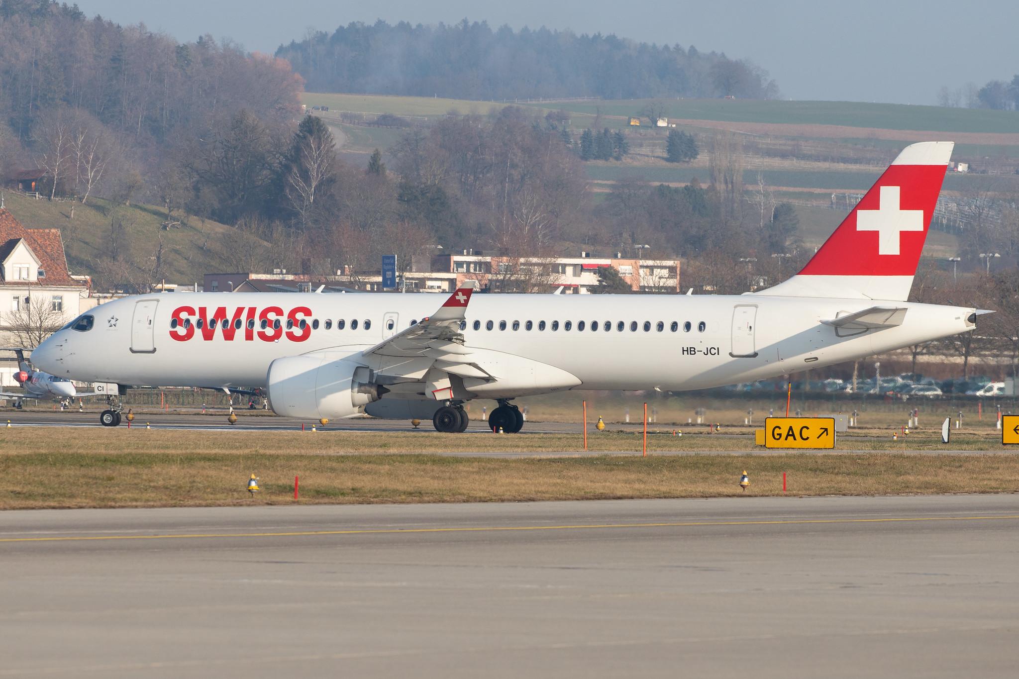 Flughafen Zürich: Swiss (LX / SWR) |  Airbus A220-300 BCS3 | HB-JCI | MSN 55023