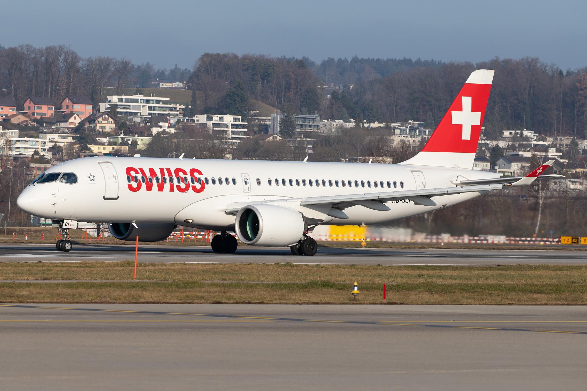 Flughafen Zürich: Swiss (LX / SWR) |  Airbus A220-300 BCS3 | HB-JCI | MSN 55023