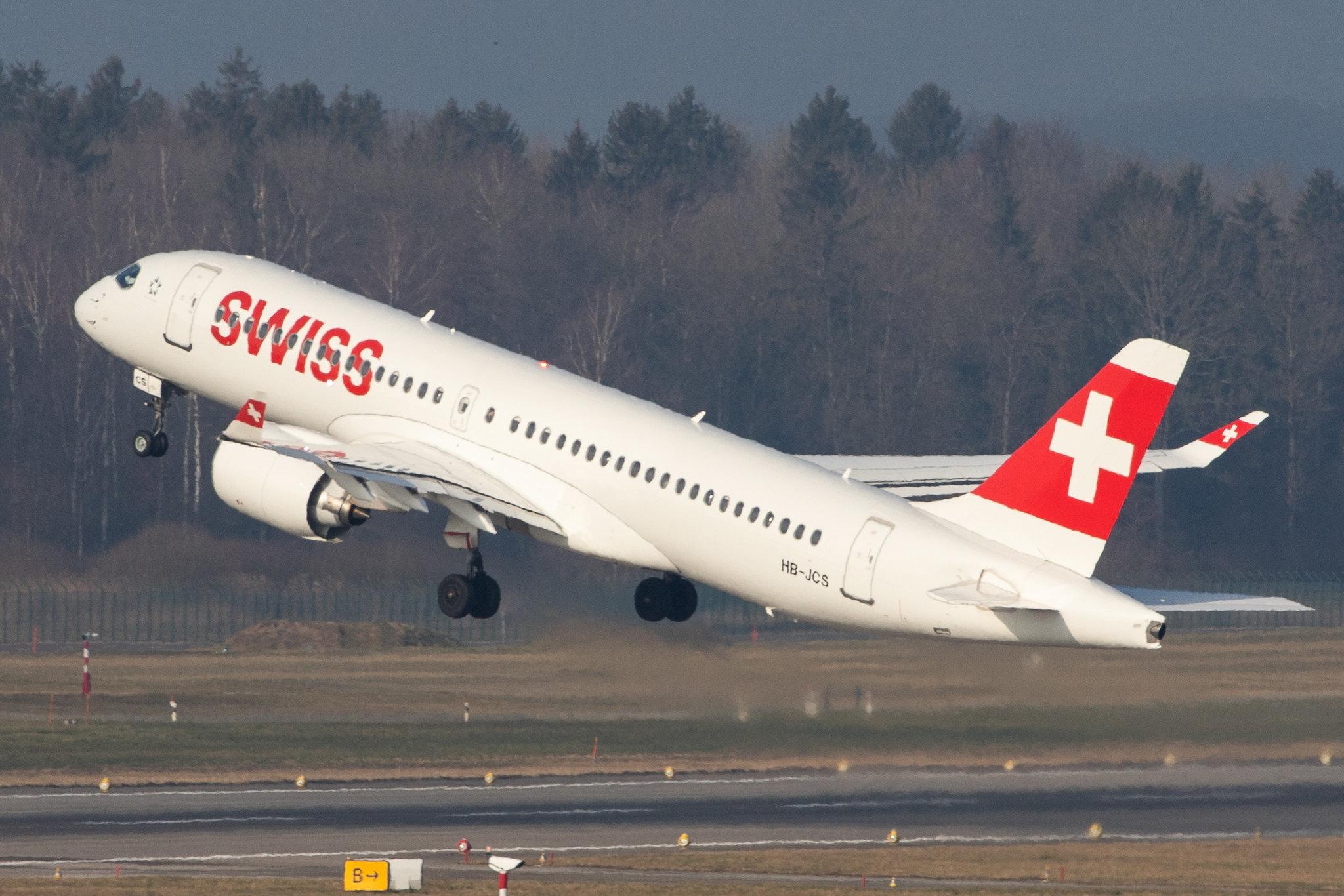 Flughafen Zürich: Swiss (LX / SWR) |  Airbus A220-300 BCS3 | HB-JCS | MSN 55045