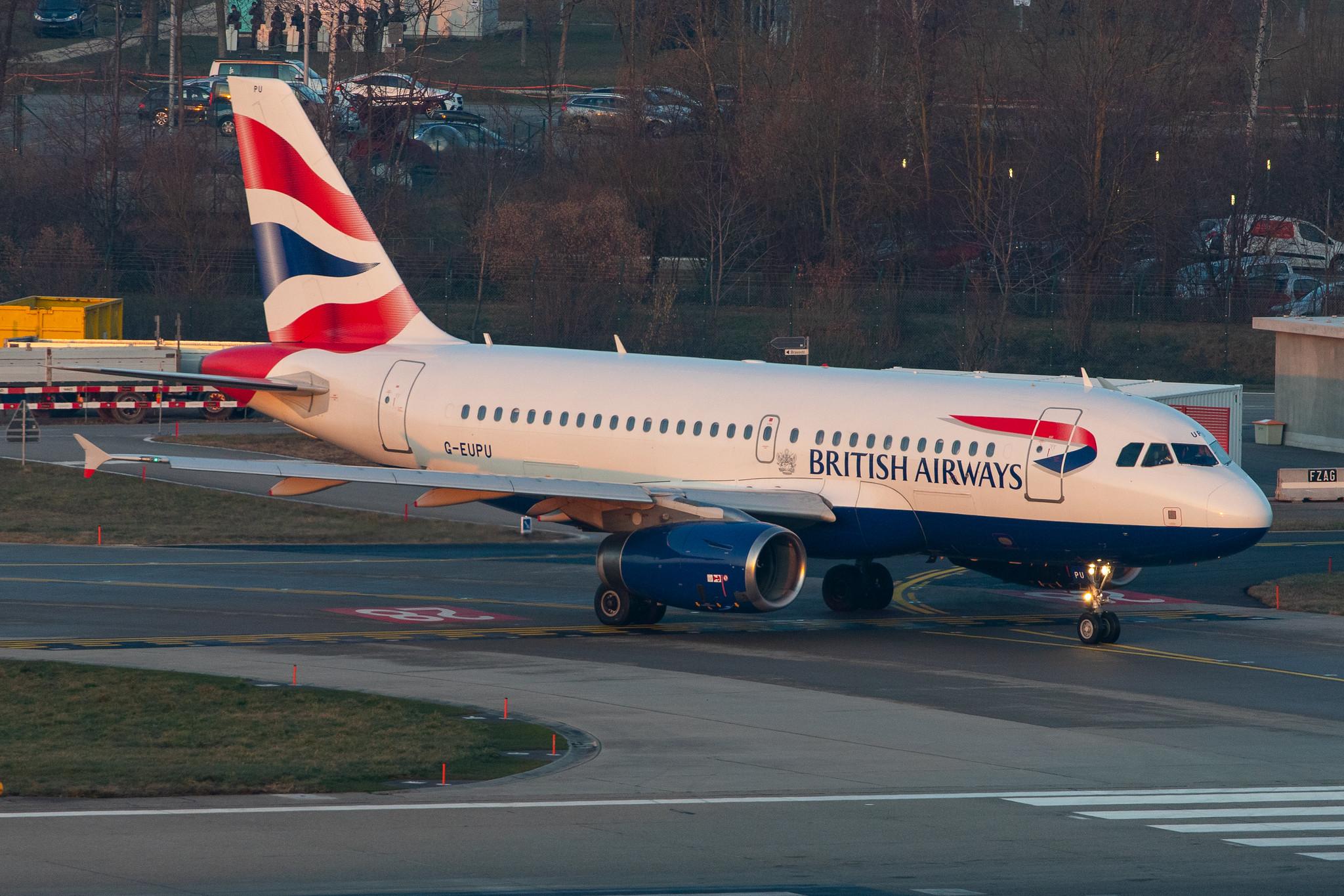Flughafen Zürich: British Airways (BA / BAW) |  Airbus A319-131 A319 | G-EUPU | MSN 1384